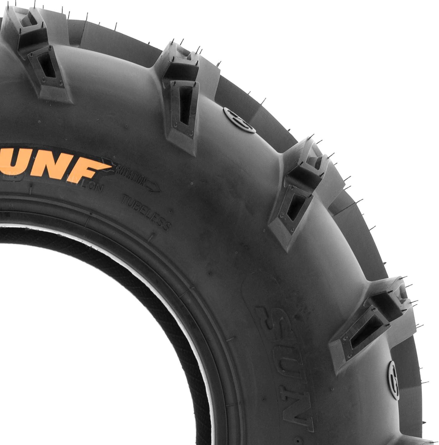 imagePair of 2 SunF A050 AT 25x812 ATV UTV Deep Mud Terrain Tires 6 PR Tubeless27x1114