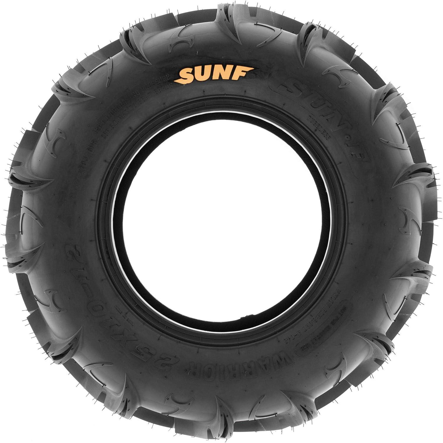 imagePair of 2 SunF Warrior AT 25x812 ATV UTV Mud ampamp Trail Tires 6 PR Tubeless A04826x1112