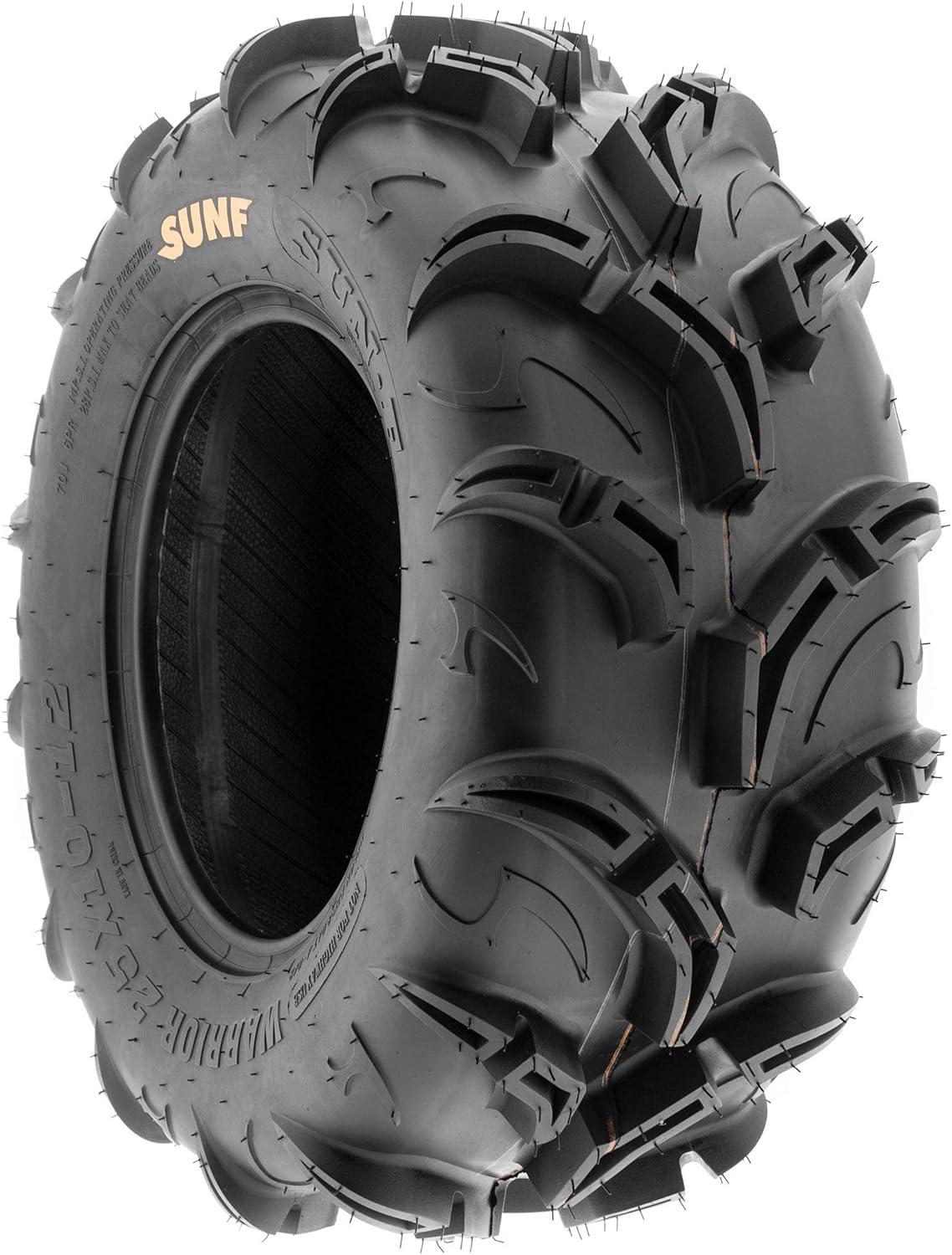 imagePair of 2 SunF Warrior AT 25x812 ATV UTV Mud ampamp Trail Tires 6 PR Tubeless A04827x1112
