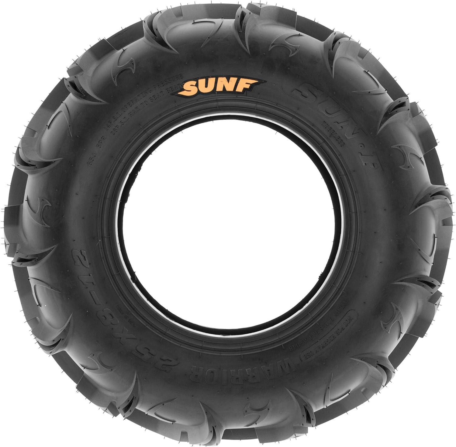 imagePair of 2 SunF Warrior AT 25x812 ATV UTV Mud ampamp Trail Tires 6 PR Tubeless A04827x914
