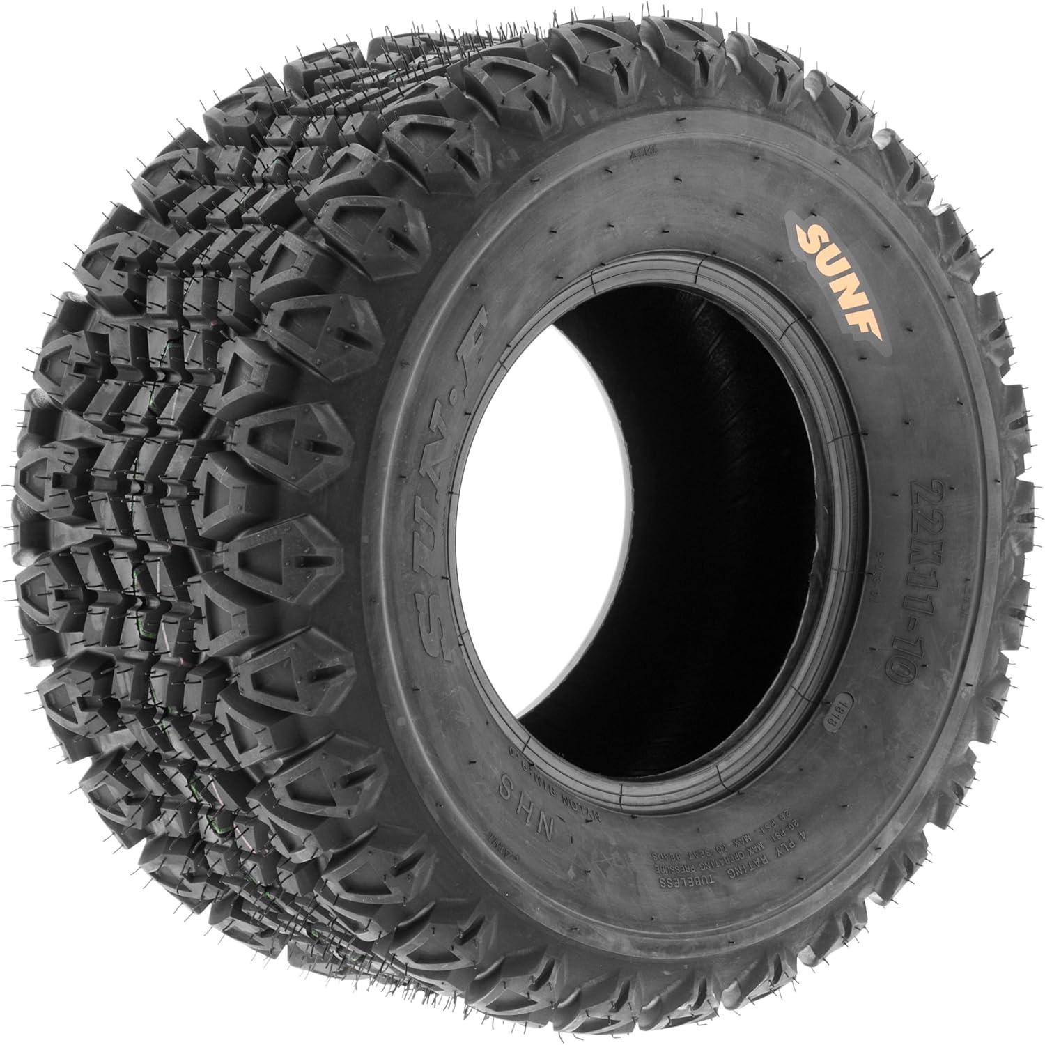 imageSet of 2 SunF 25x10512 25x105x12 ATV UTV Tires 4 Ply Golf Cart Lawn Mower Quad G003  Rims NOT included 