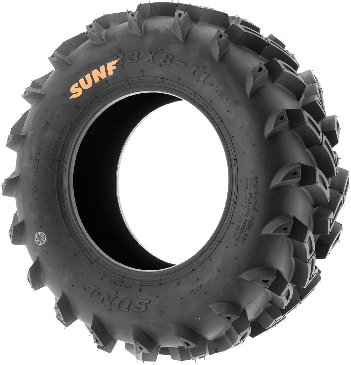 imageSet of 2 SunF A024 23x811 ATV UTV MudTrail Tires 6PR Deep Directional Tread