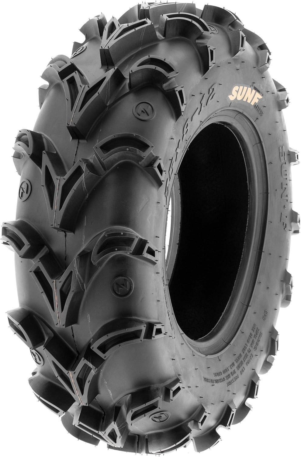 imageSet of 4 SunF 25x812 Front ampamp 25x1012 Rear Deep Mud  Trail ATV UTV OffRoad Tires 6PR Tubeless A05025x812 25x1012