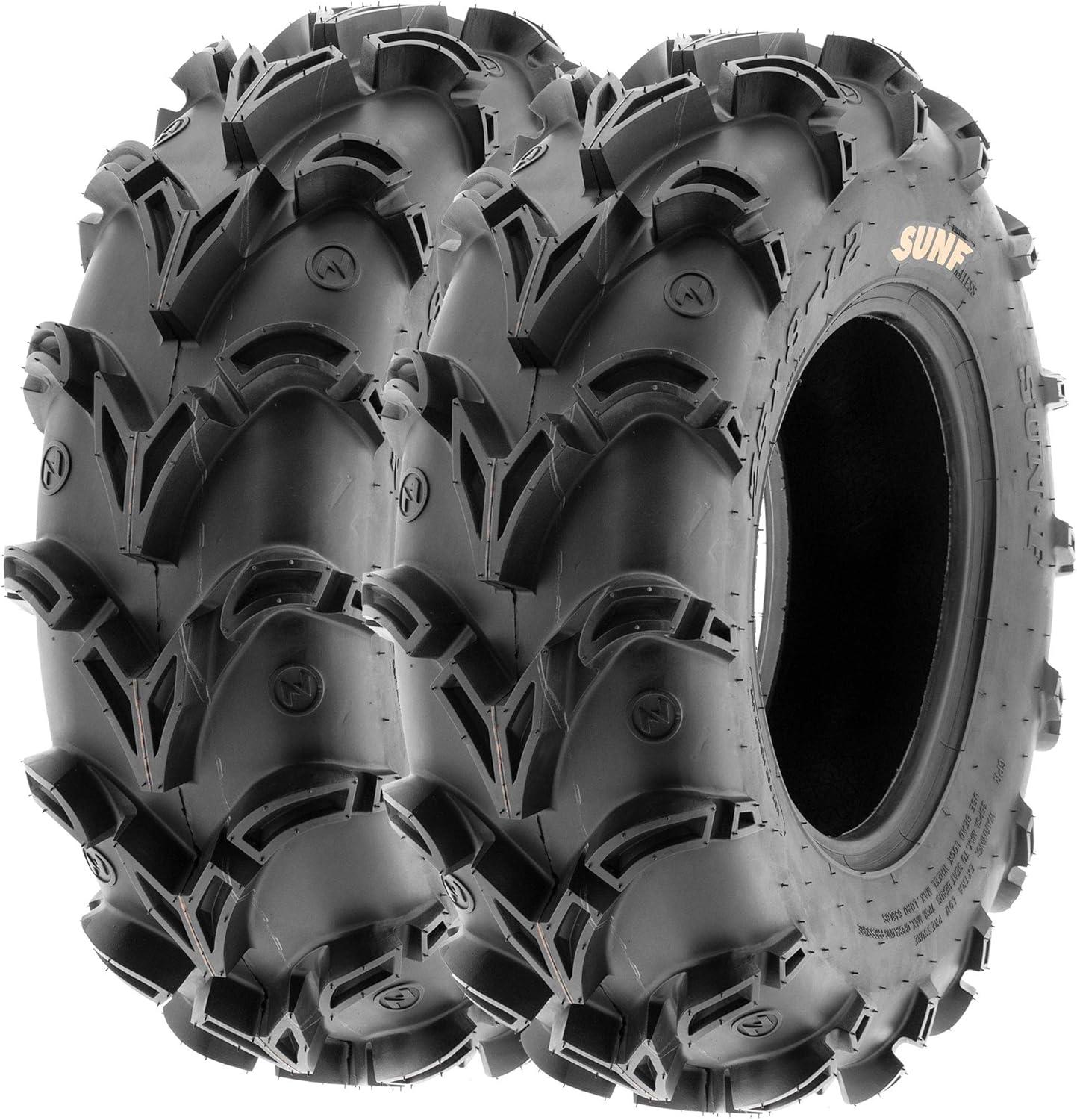 imageSet of 4 SunF 25x812 Front ampamp 25x1012 Rear Deep Mud  Trail ATV UTV OffRoad Tires 6PR Tubeless A05025x812 25x1012