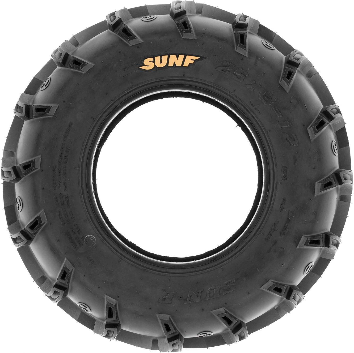 imageSet of 4 SunF 25x812 Front ampamp 25x1012 Rear Deep Mud  Trail ATV UTV OffRoad Tires 6PR Tubeless A05025x812 25x1012