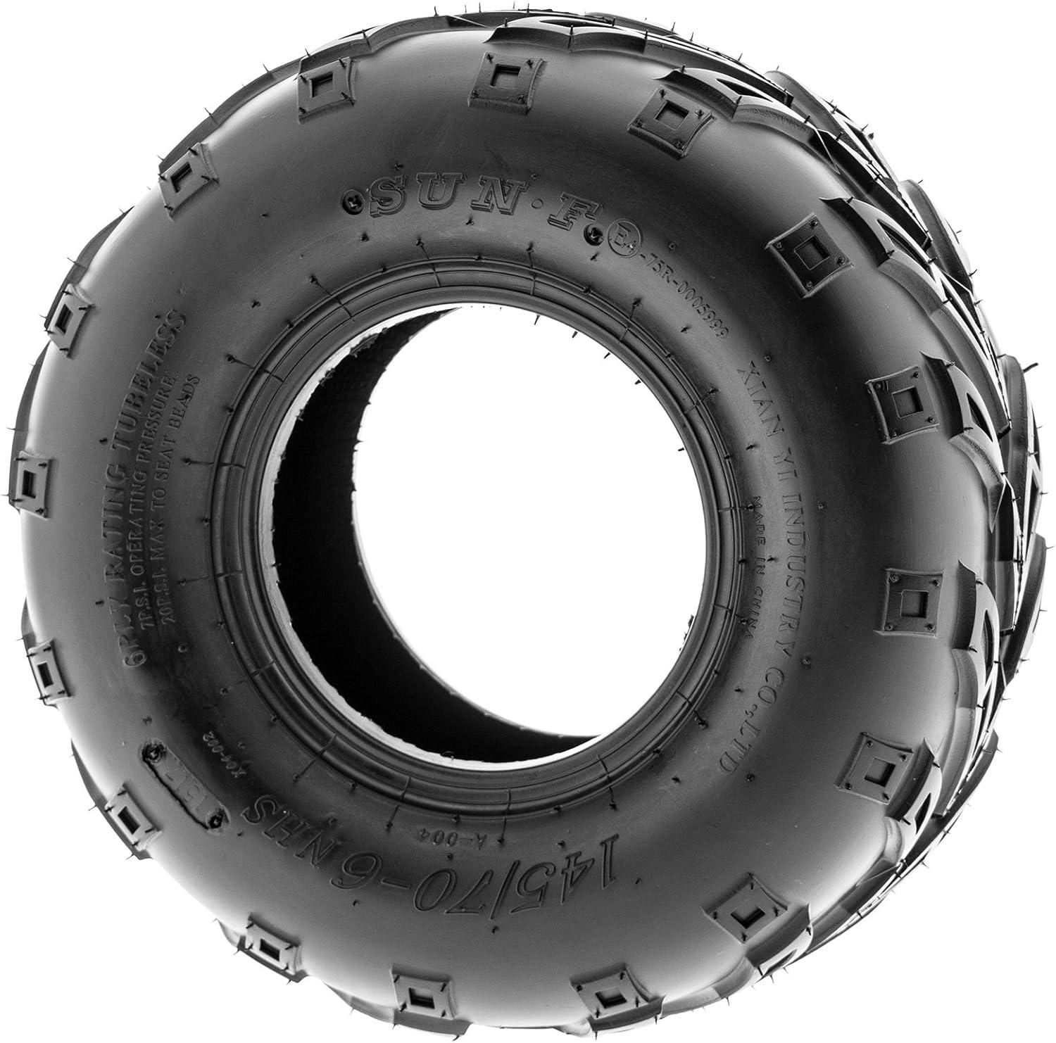 imageSet of 4 SunF A004 GoKart ATV Tires 145706 Front ampamp 145706 Rear all terrain 6 PR Tubeless145706