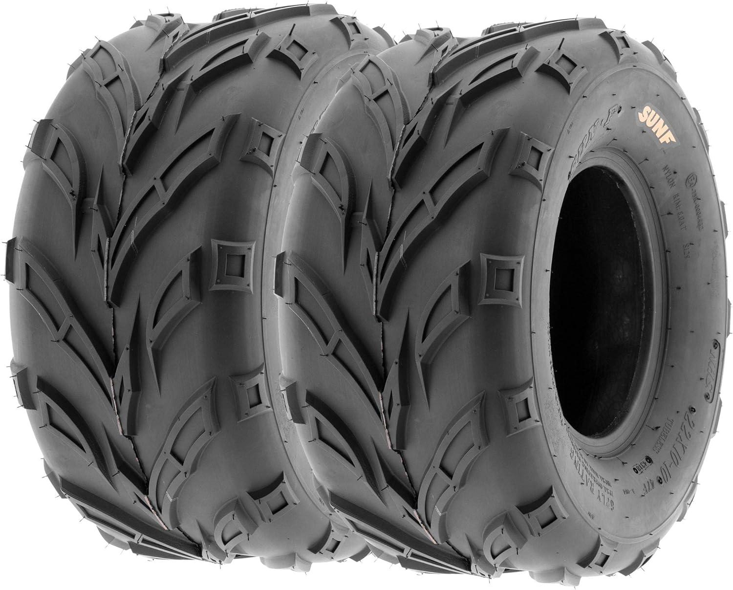 imageSet of 4 SunF A004 GoKart ATV Tires 145706 Front ampamp 145706 Rear all terrain 6 PR Tubeless16x68  16x87