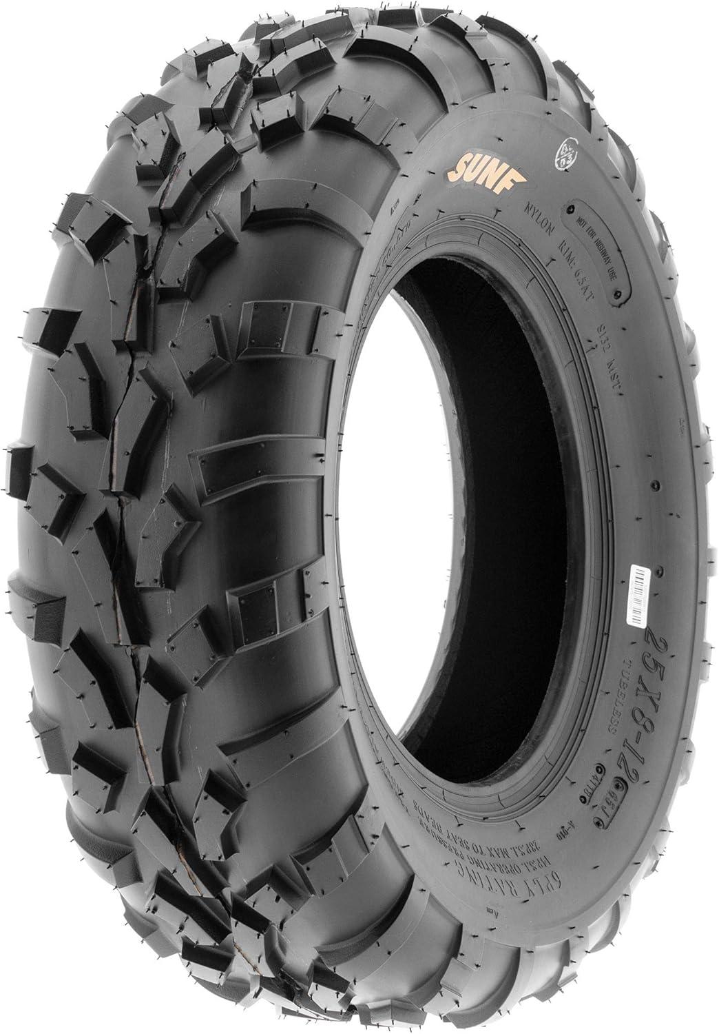 imageSet of 4 SunF A010 25x812 Front ampamp 25x1112 Rear ATV UTV Lawn Mowers Tires 6 PR Tubeless25x812  25x1110
