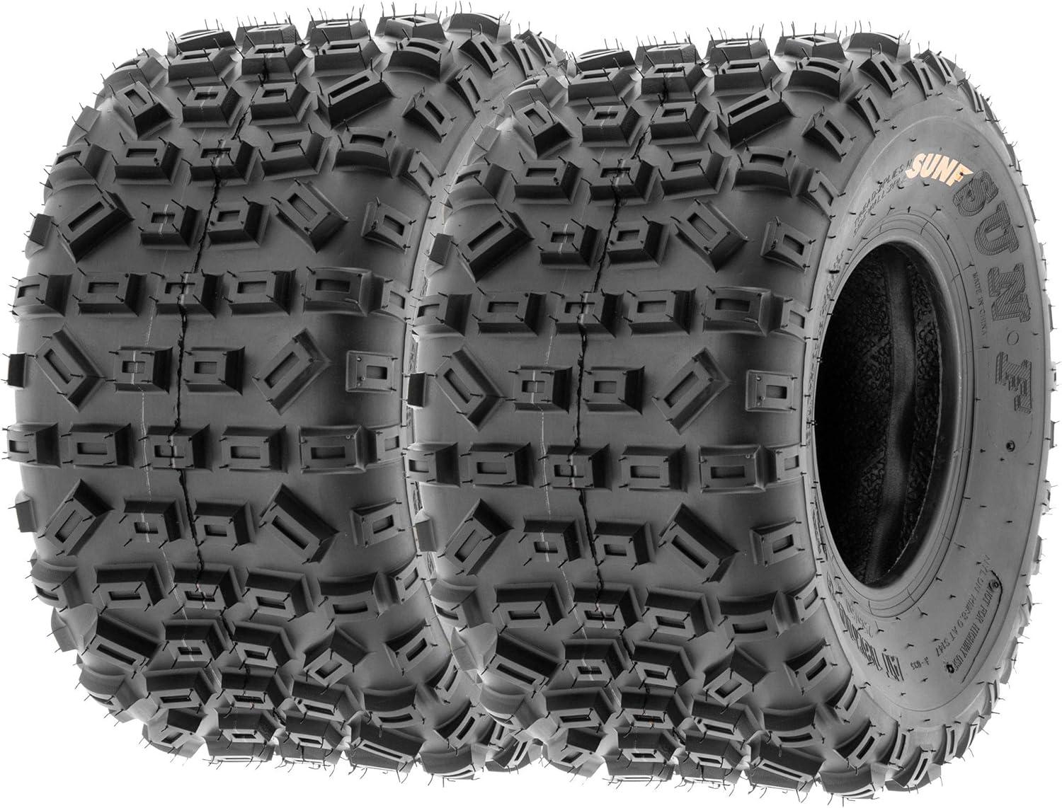 imageSet of 4 SunF A035 XC MX 20x610 Front ampamp 18x108 Rear Sport ATV UTV Knobby Tires 6 PR Tubeless20x610  18x108