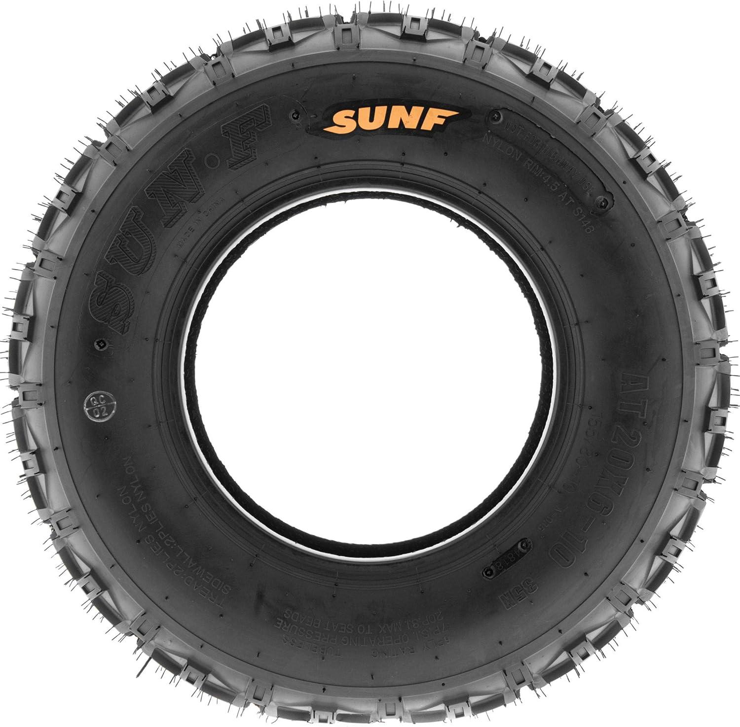 imageSet of 4 SunF A035 XC MX 20x610 Front ampamp 18x108 Rear Sport ATV UTV Knobby Tires 6 PR Tubeless20x610  18x108