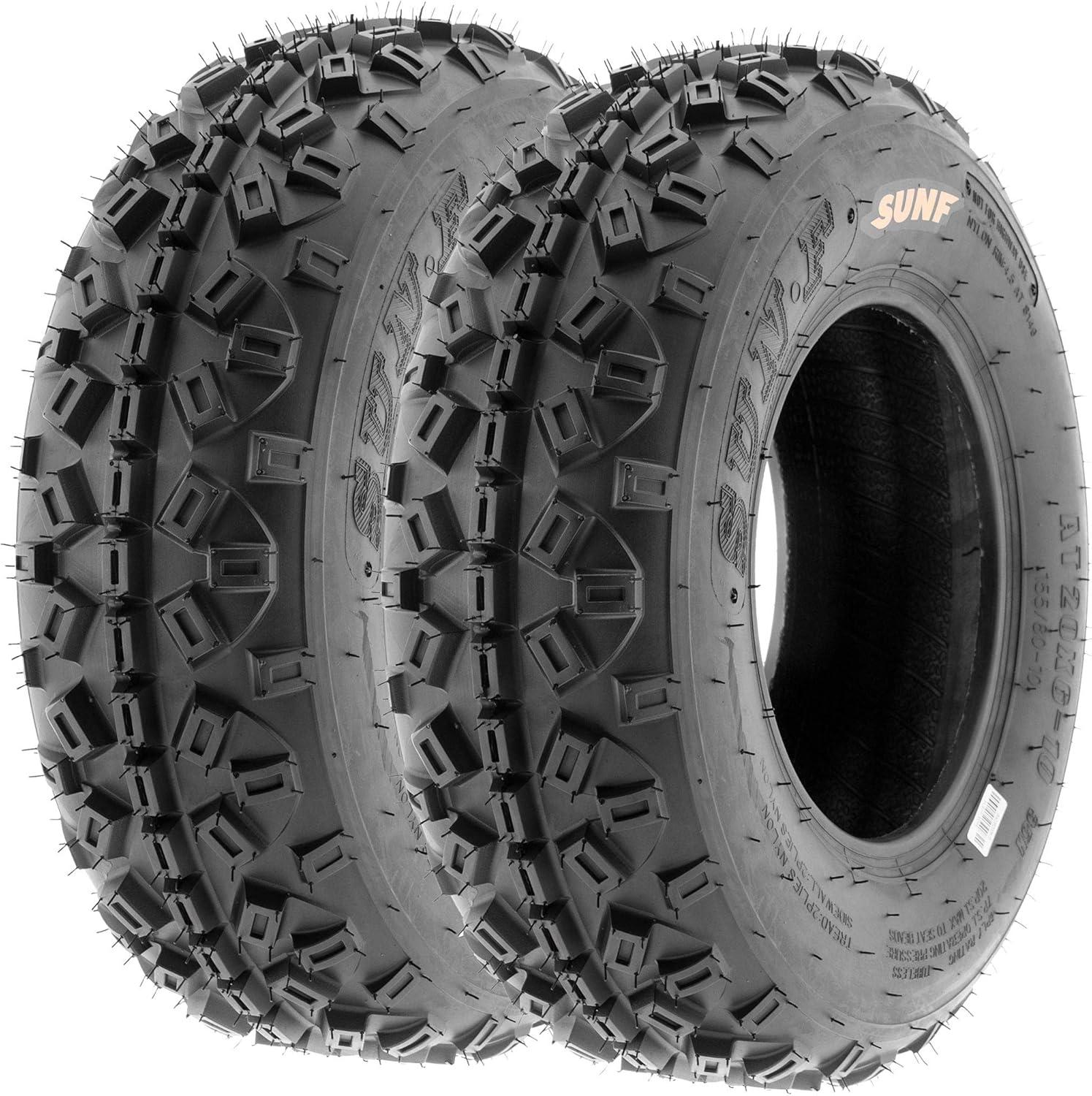imageSet of 4 SunF A035 XC MX 20x610 Front ampamp 18x108 Rear Sport ATV UTV Knobby Tires 6 PR Tubeless20x610  18x108