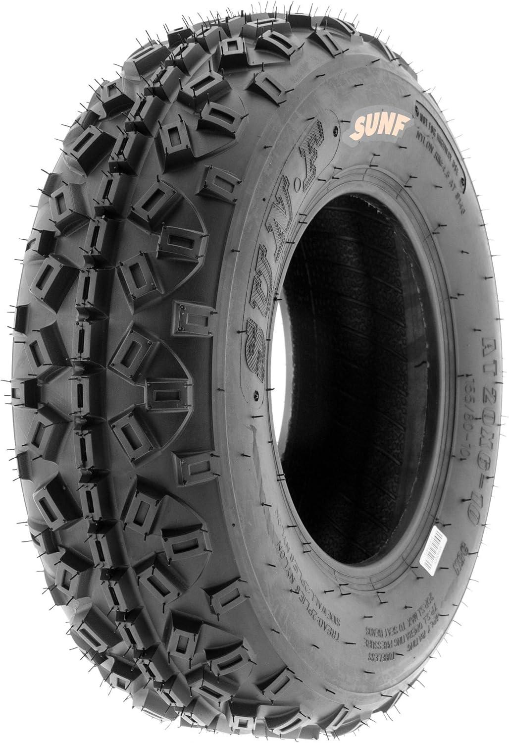 imageSet of 4 SunF A035 XC MX 20x610 Front ampamp 18x108 Rear Sport ATV UTV Knobby Tires 6 PR Tubeless20x610  18x108