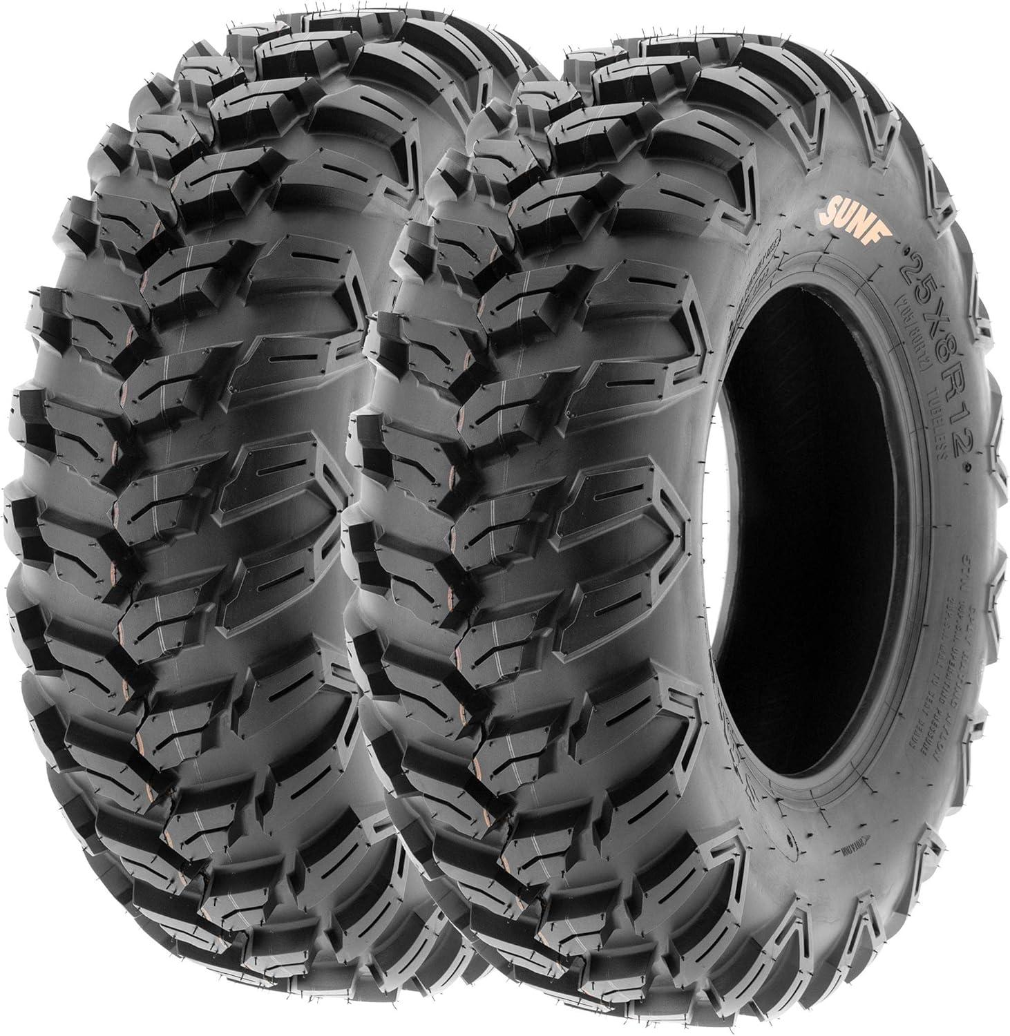 imageSet of 4 SunF A043 XC Racing ATV UTV Radial Sport Tires 26x9R14 Front ampamp 26x11R14 Rear 6PR AllTerrain OffRoad ampamp Track26x9R14  26x11R14