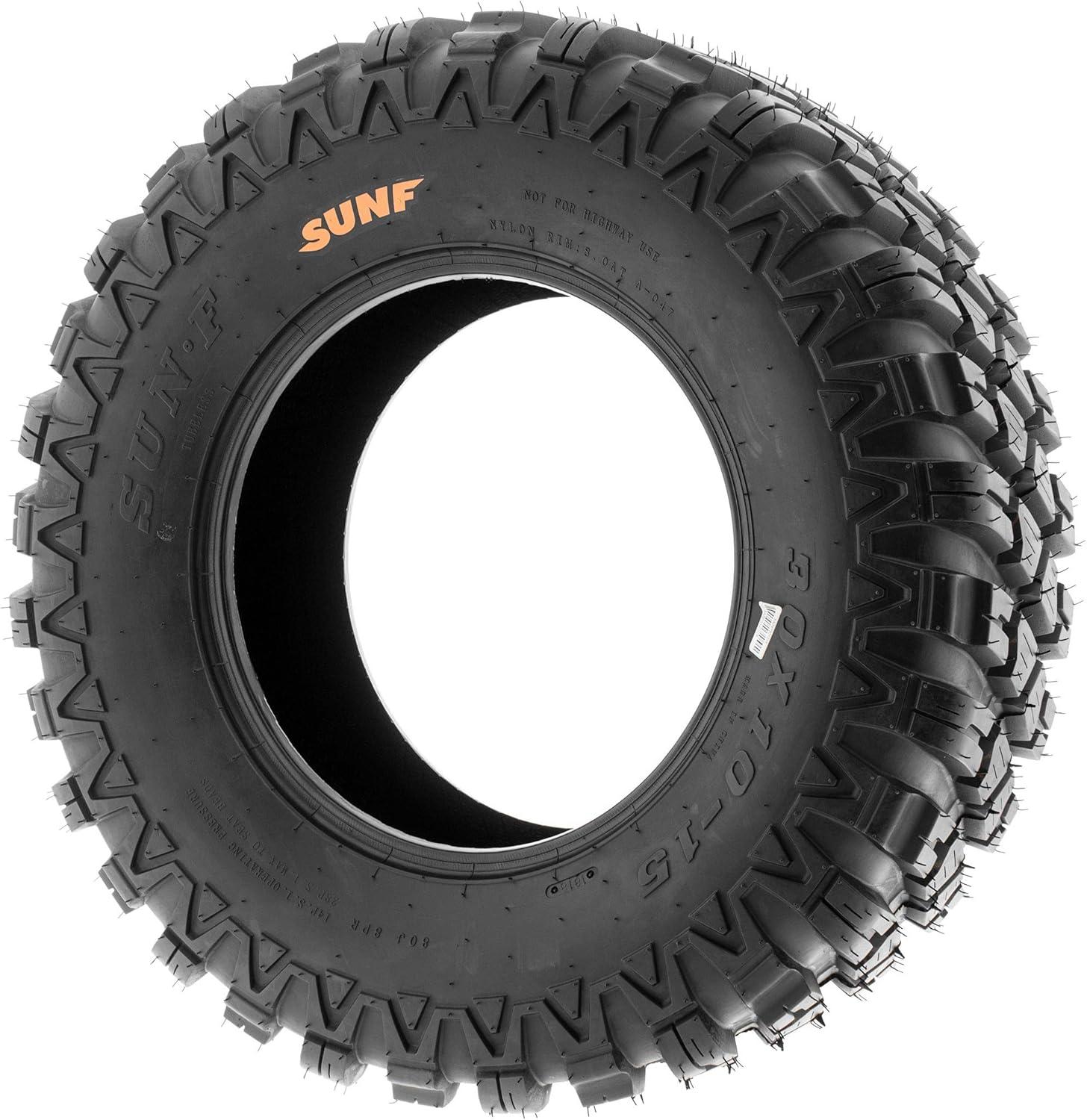 imageSet of 4 SunF A047 XC MX Hardpack UTV SxS Dual Sport Tires 30x1015 8 PR Tubeless all terrain offroad30x1015