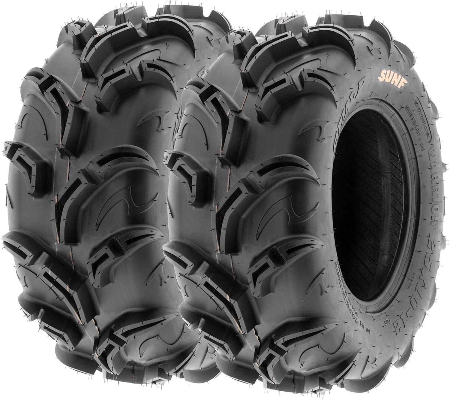 imageSet of 4 SunF ATV Mud Trail Tires 25x812 and 25x1012 6 Ply A048