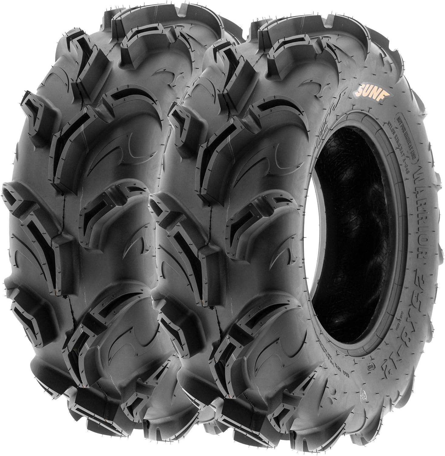 imageSet of 4 SunF ATV Mud Trail Tires 25x812 and 25x1012 6 Ply A048