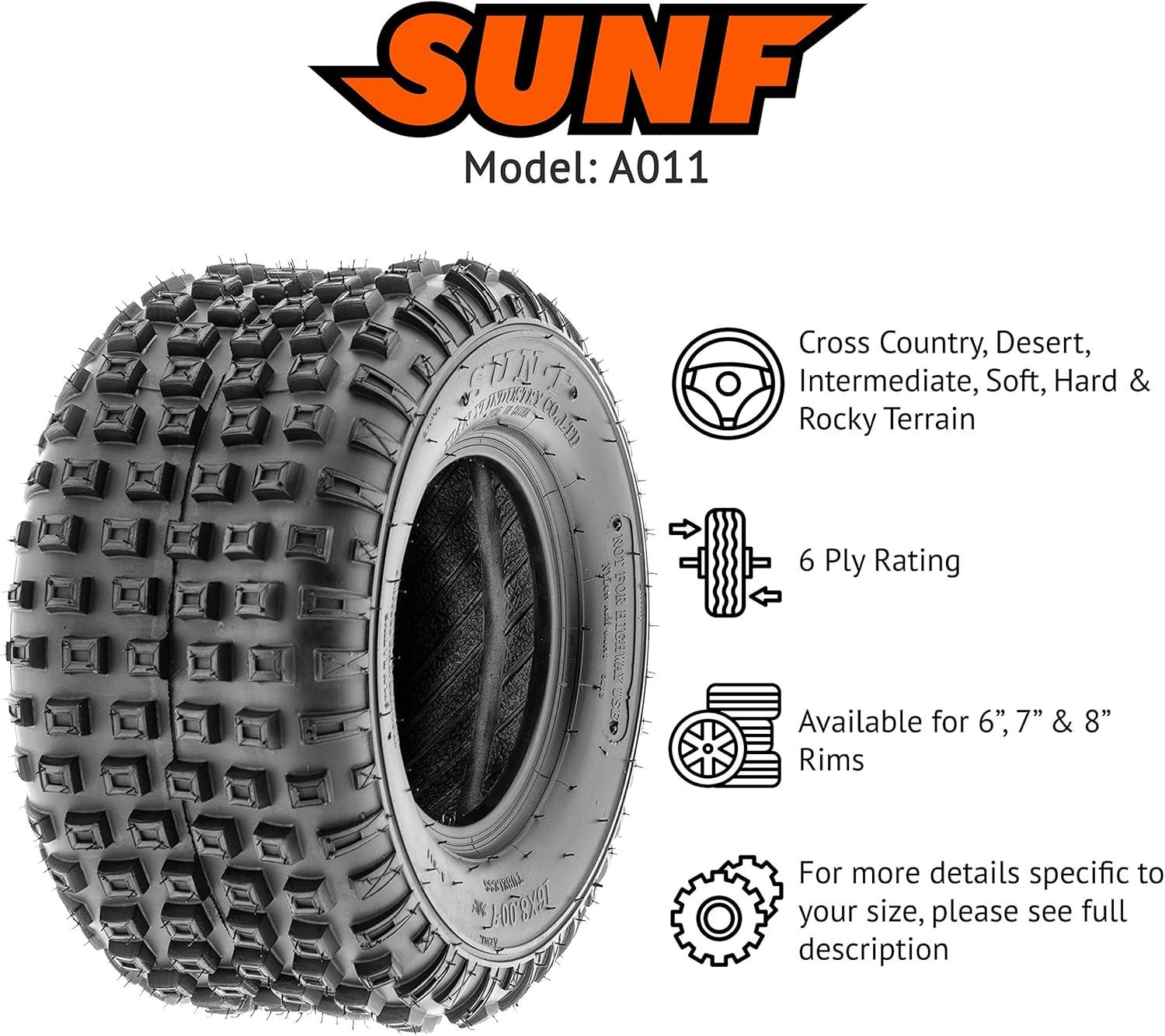 imageSunF 16x87 16x8x7 Loose Terrain Hardpack ATV UTV Tire 6 PR A011  SET of 4