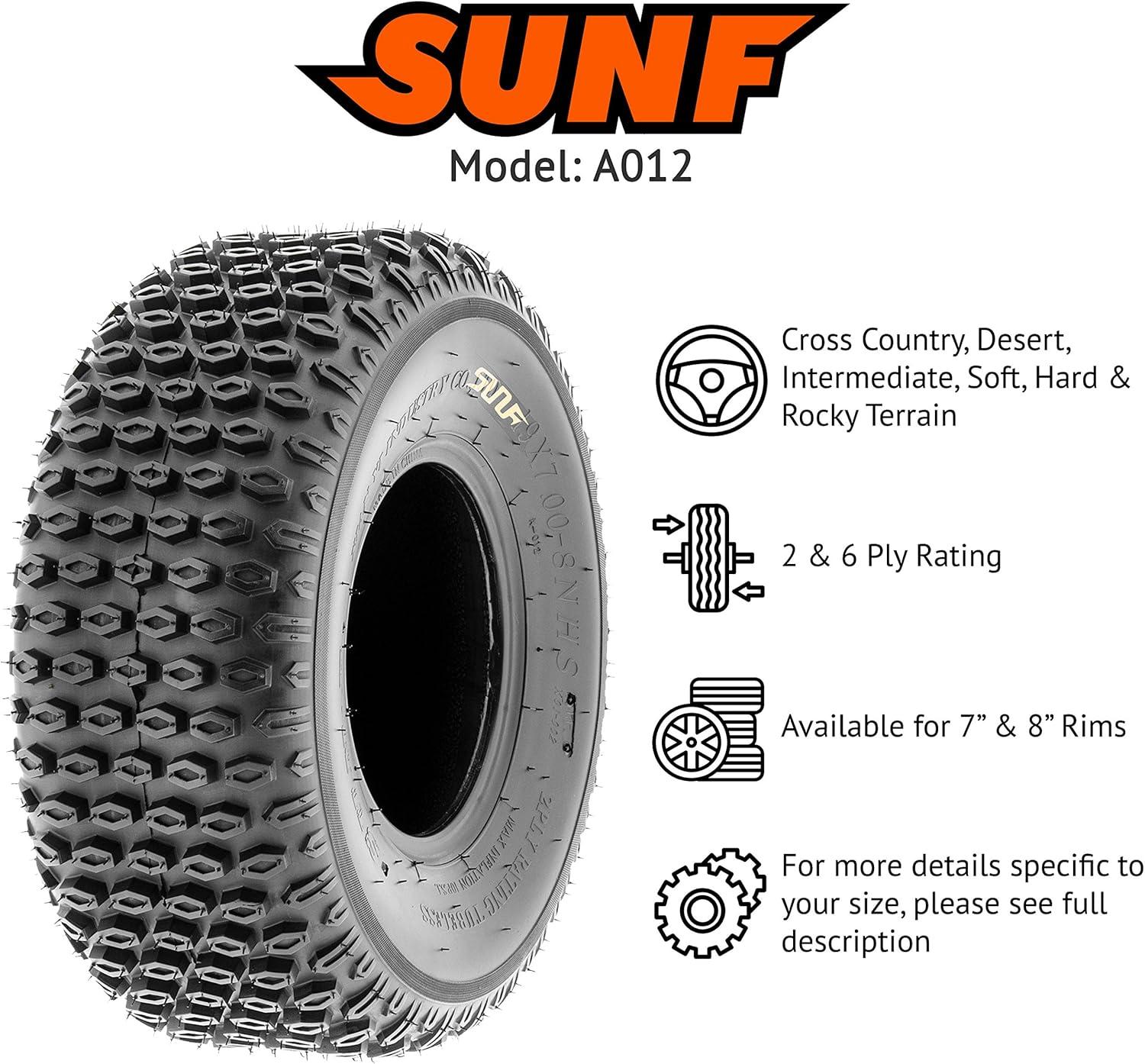 imageSunF 16x87 16x8x7 Tubeless 6 Ply Light Weight 16quot ATV UTV Tires A012 Set of 4