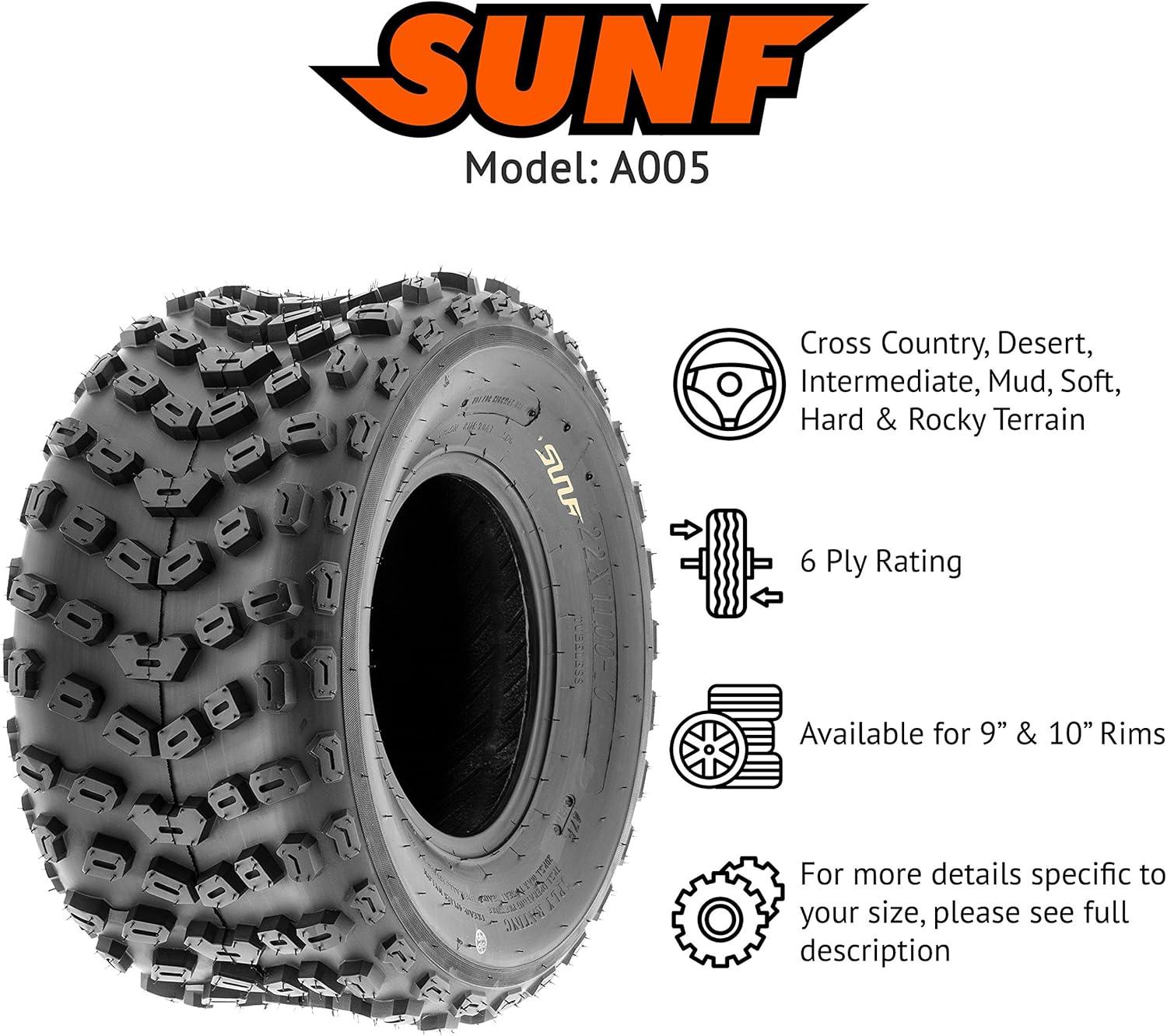 imageSunF 18x1059 ATV UTV Tire 18x105x9 Dimple Knobby 6 PR A005  PAIR of 2