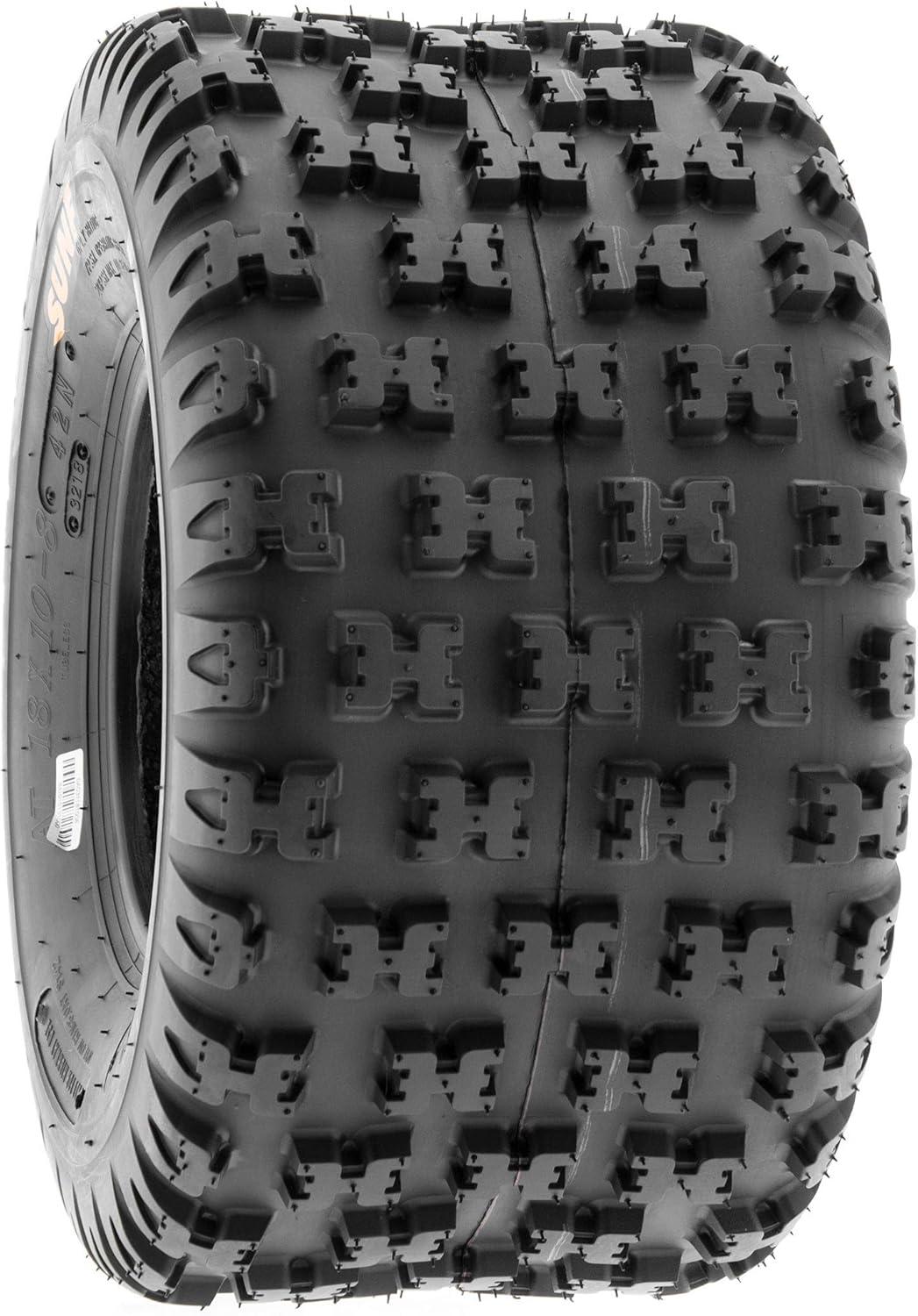 imageSunF 18x108 ATV UTV Tire 18x10x8 Knobby Tubeless 6 PR A031  PAIR of 2
