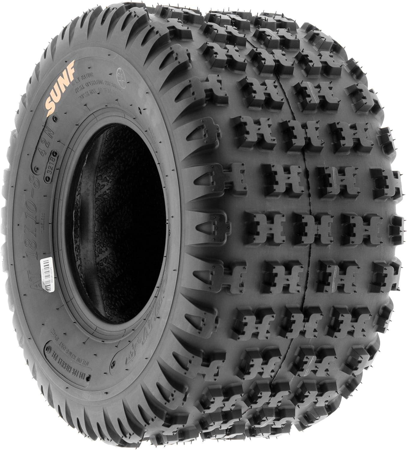 imageSunF 18x108 ATV UTV Tire 18x10x8 Knobby Tubeless 6 PR A031  PAIR of 2