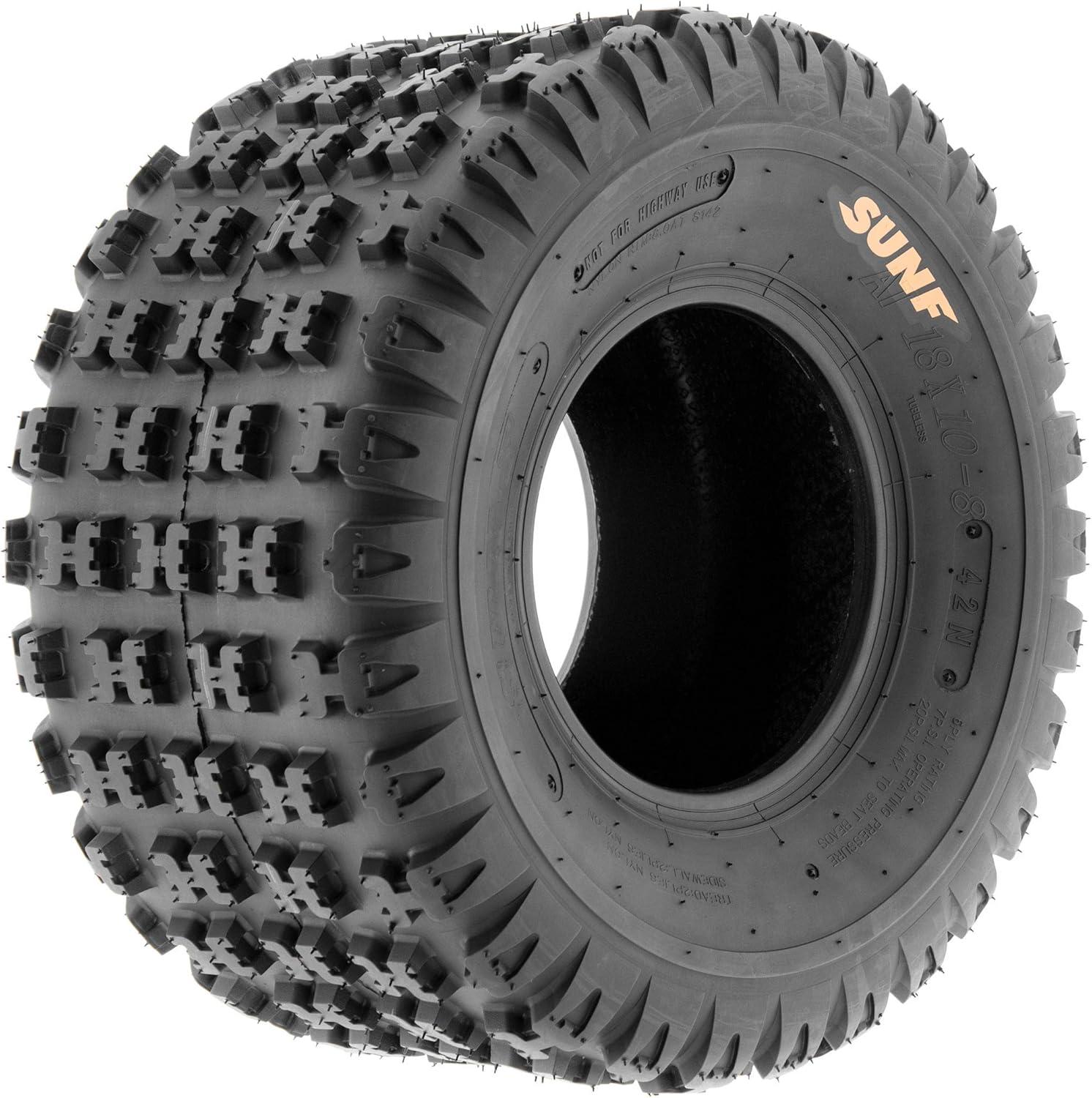 imageSunF 18x108 ATV UTV Tire 18x10x8 Knobby Tubeless 6 PR A031  PAIR of 2