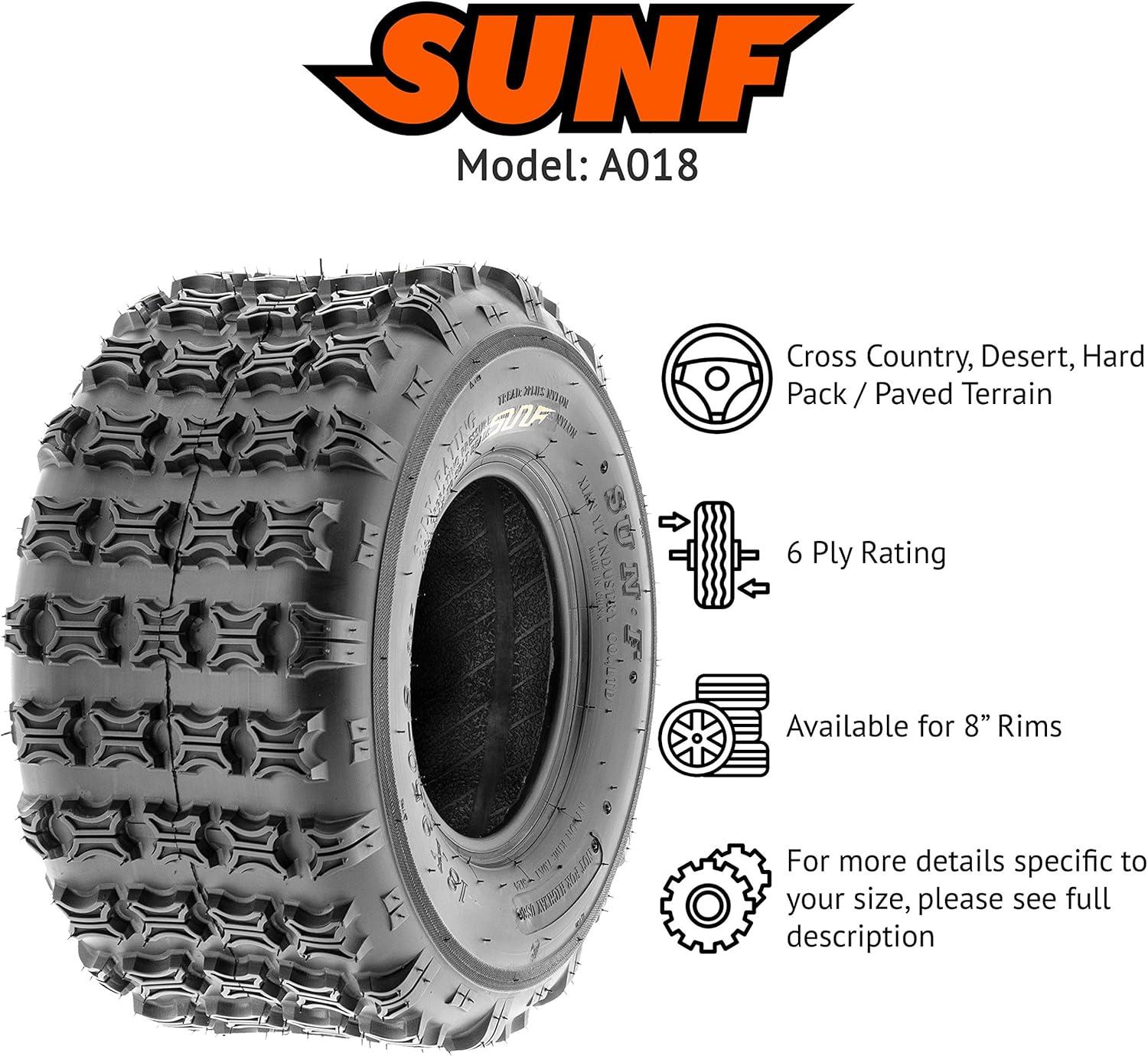 imageSunF 18x958 ATV UTV Knobby Tire 18x95x8 Light Weight 6 PR A018  PAIR of 2