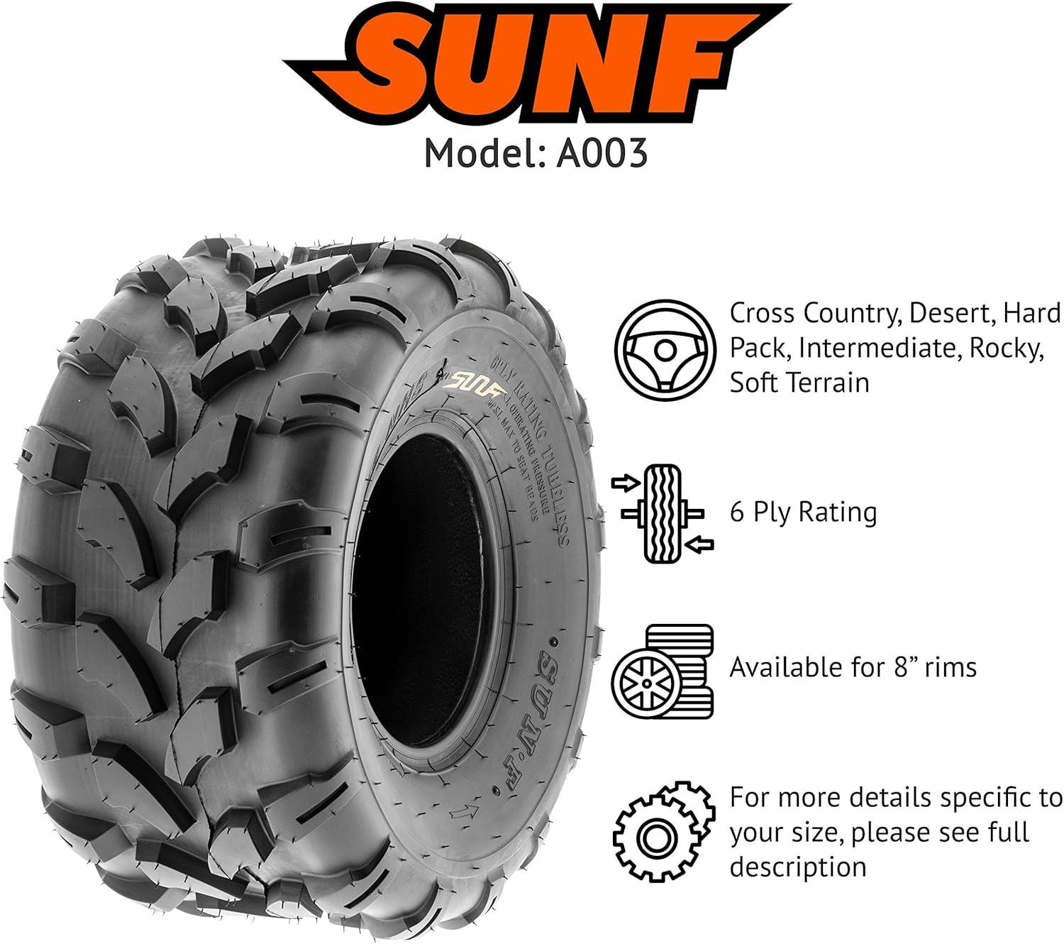 imageSunF 18x958 ATV UTV Muddy Sandy Tire 18x95x8 Mud Sand 6 PR A003  PAIR of 2