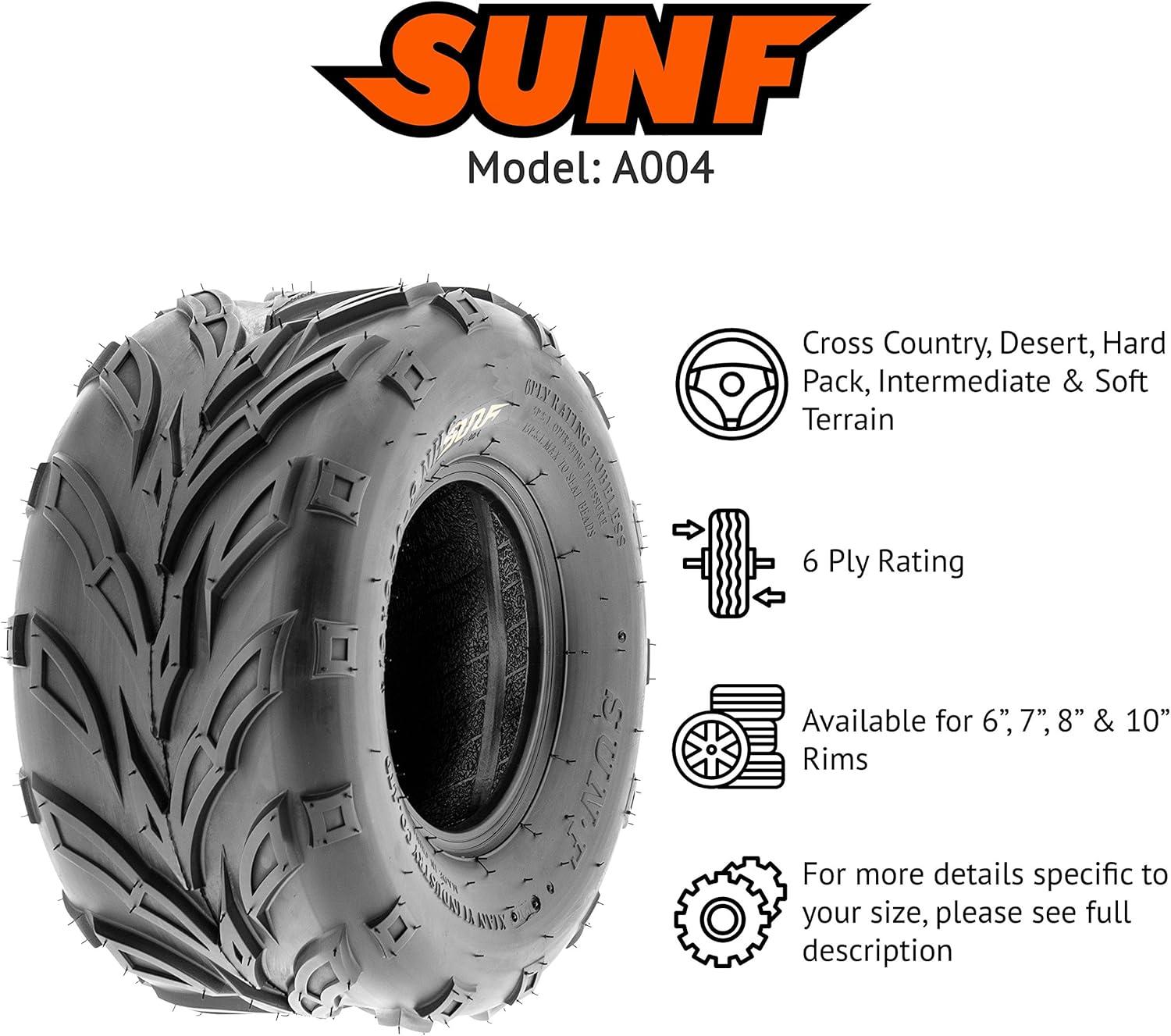 imageSunF 20x1010 ATV UTV Muddy Sandy Tire 20x10x10 Mud Sand 6 PR A004  PAIR of 2