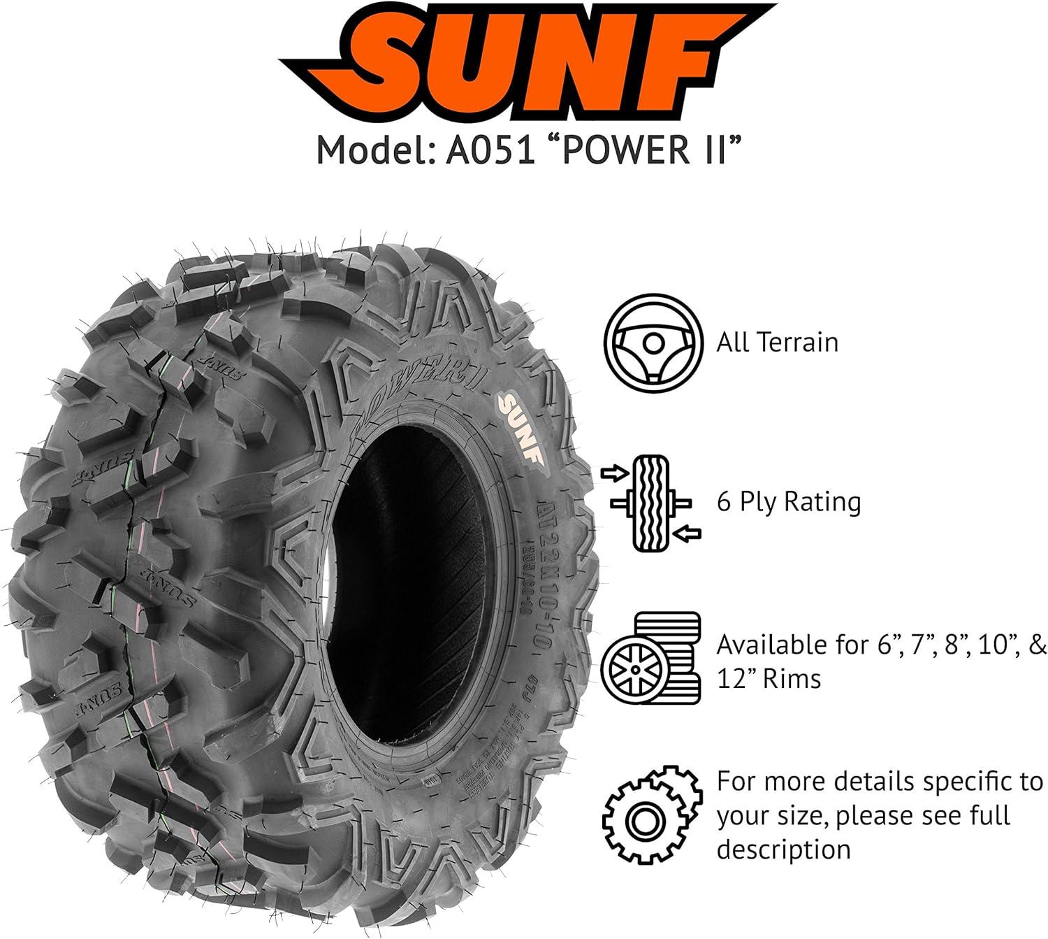 imageSunF 20x109 ATV UTV 20x10x9 All Terrain Tires 6 PR A051 POWER II  PAIR of 2