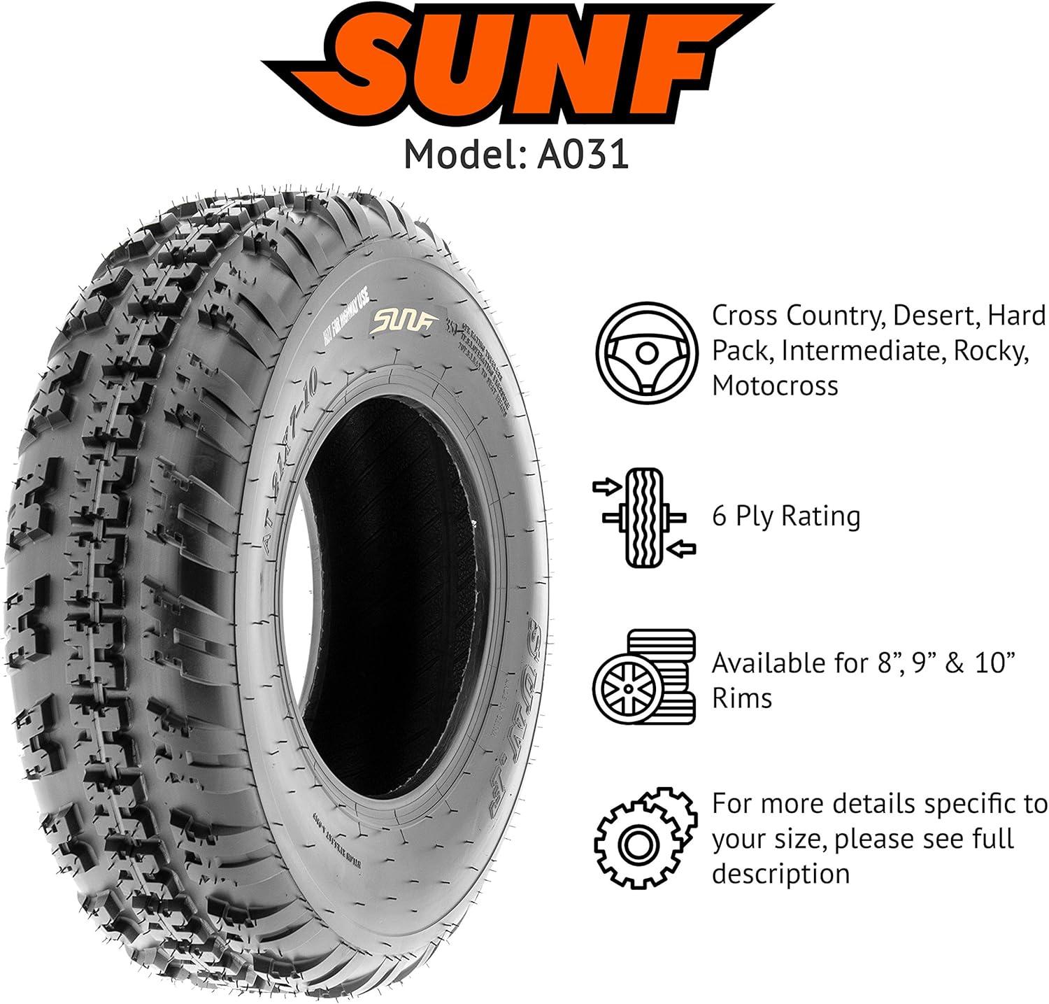 imageSunF 20x610 18x108 Knobby ATV UTV Tire 6 PR A031  BUNDLE