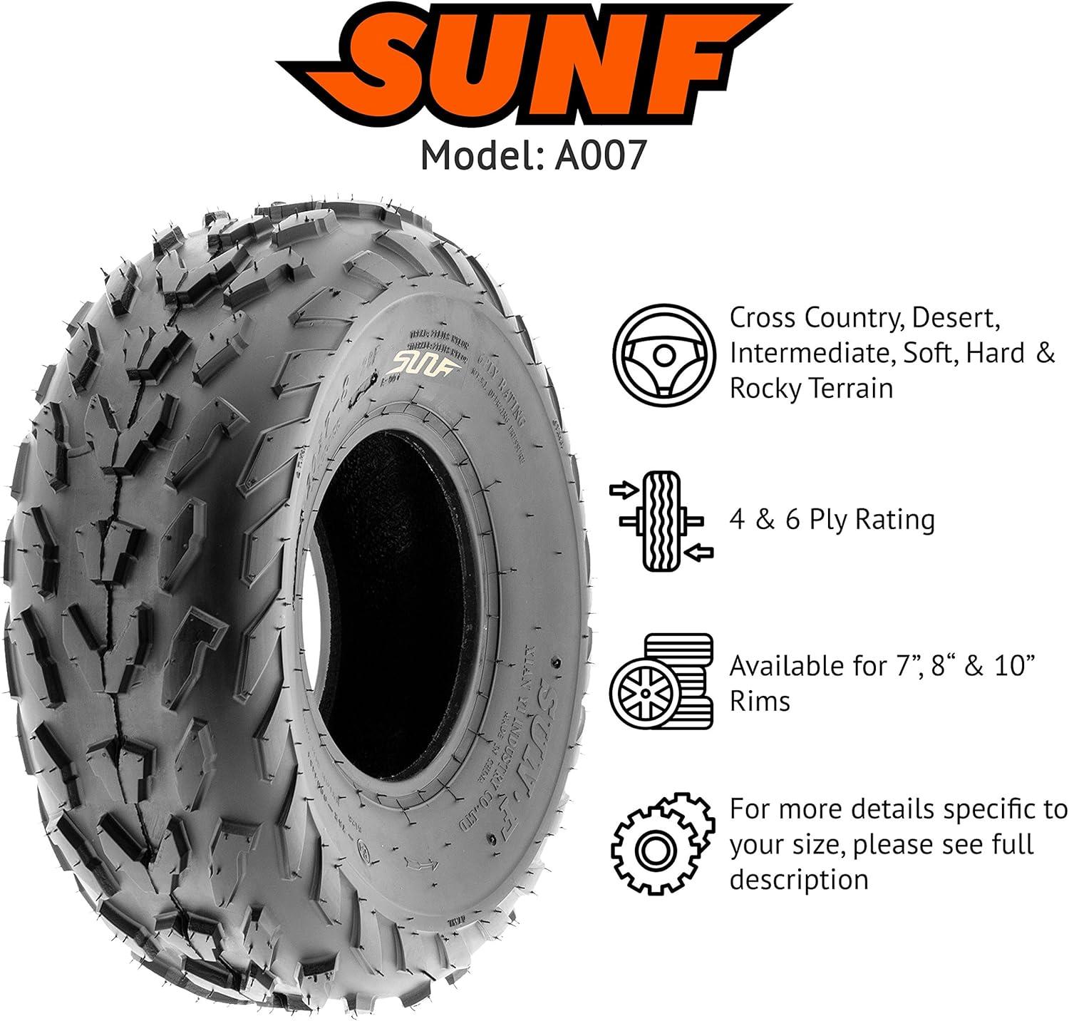 imageSunF 20x78 20x7x8 All Terrain ATV UTV Tire 6 PR Tubeless  A007