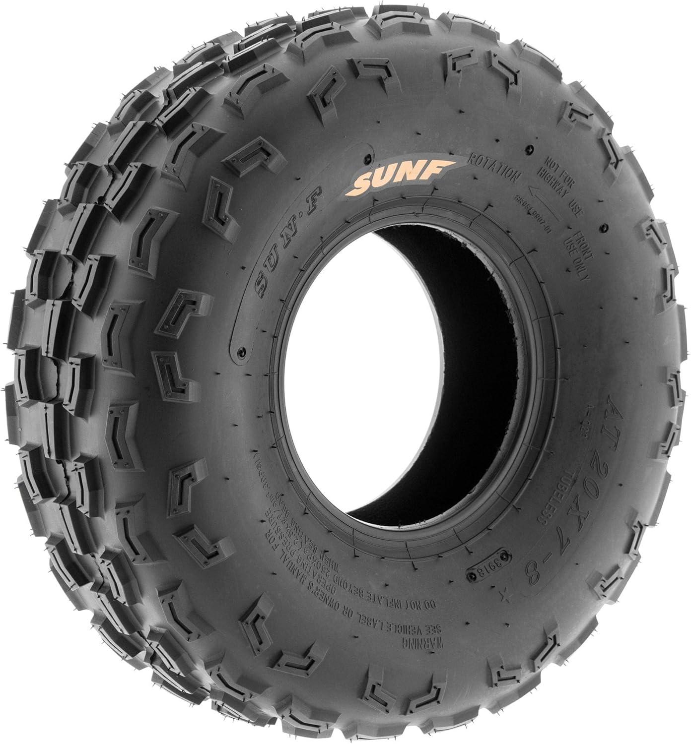 imageSunF 20x78 ATV UTV Tire 20x7x8 Knobby Tubeless 6 PR A029  PAIR of 2