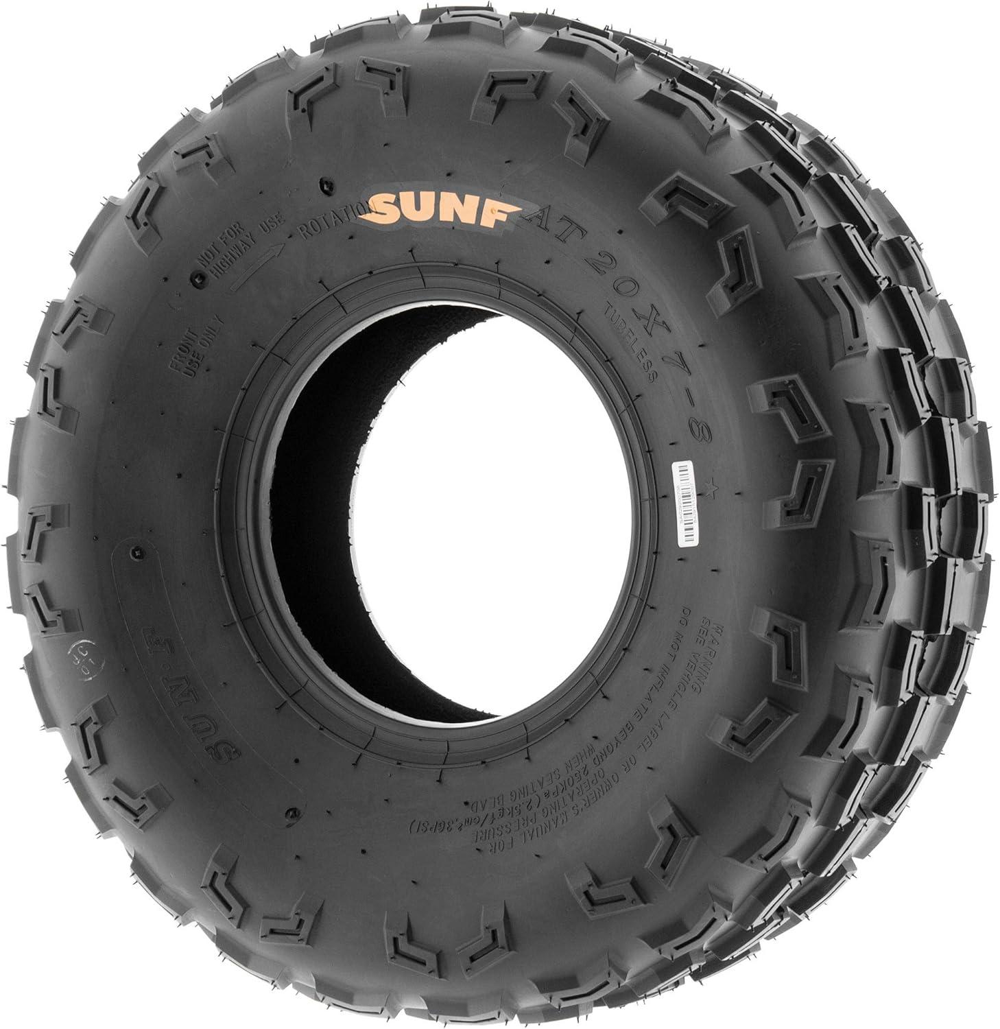 imageSunF 20x78 ATV UTV Tire 20x7x8 Knobby Tubeless 6 PR A029  PAIR of 2