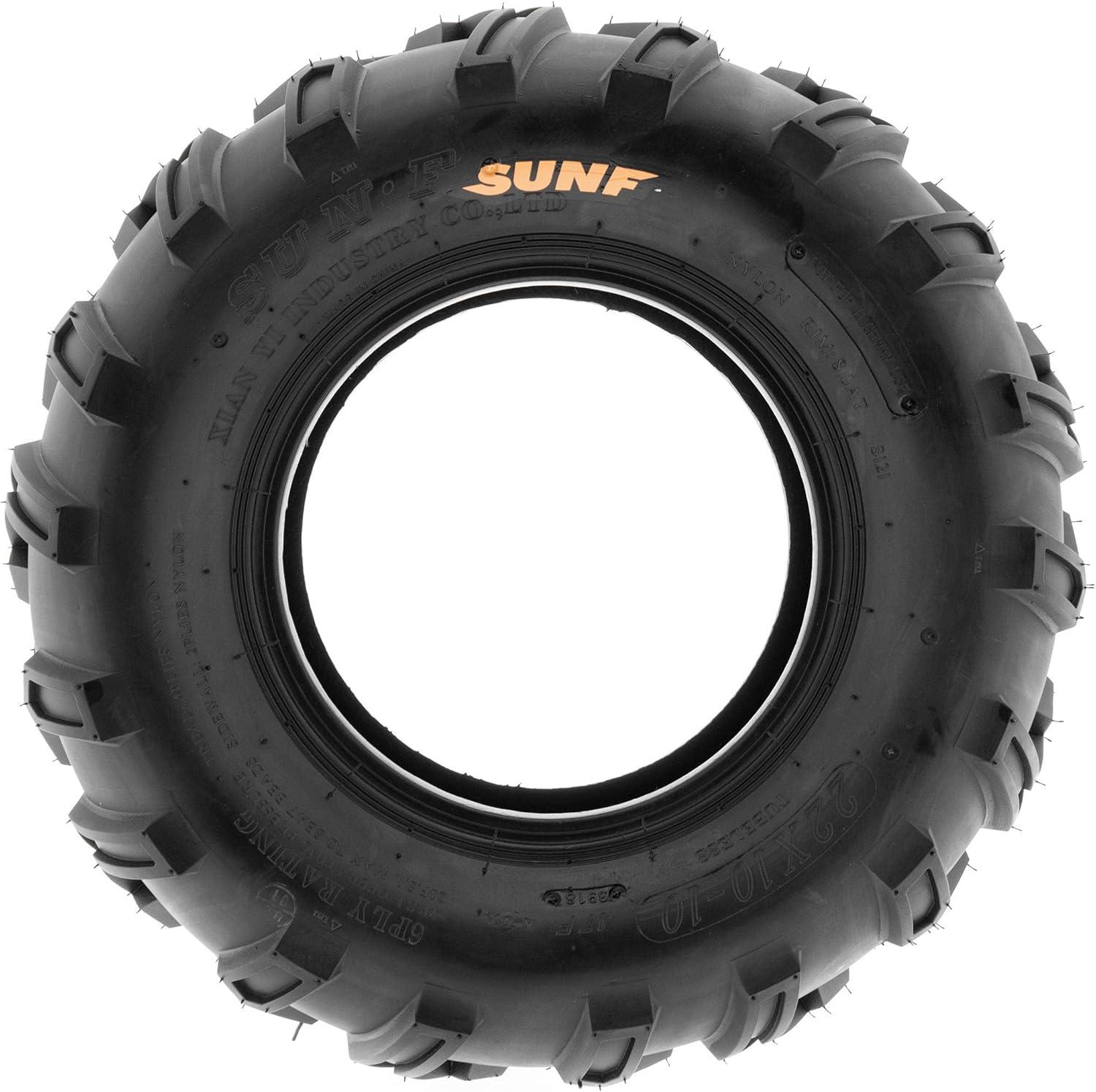 imageSunF 22x1010 OffRoad ATV Tires 6 Ply Set Pair of 222x1010