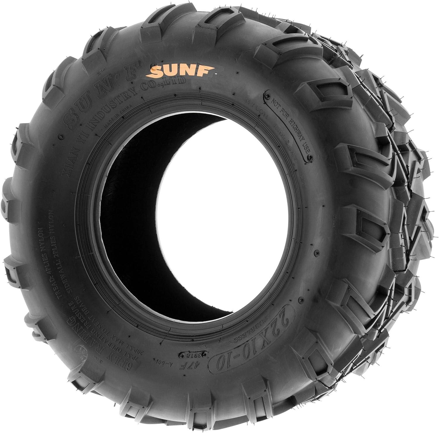imageSunF 22x1010 OffRoad ATV Tires 6 Ply Set Pair of 222x1010
