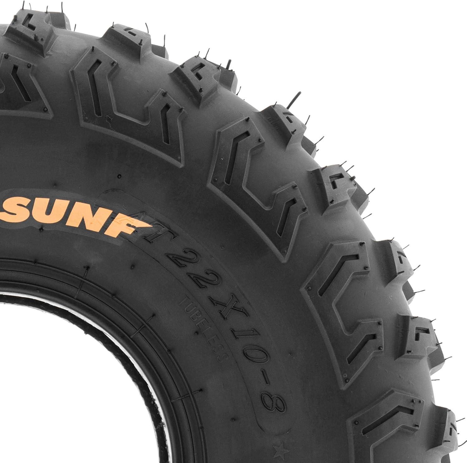 imageSunF 22x108 22x10x8 Knobby ATV UTV Tire 6 PR Tubeless  A030