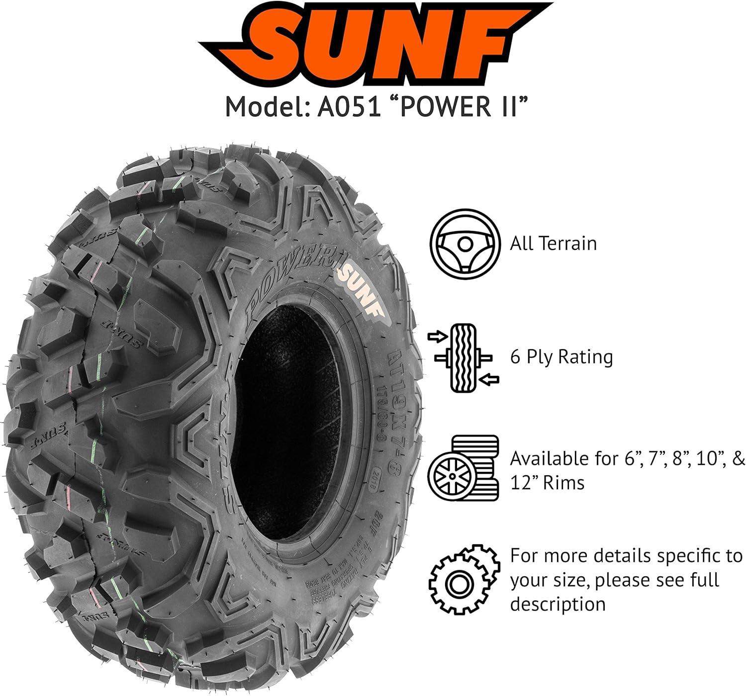 imageSunF 23x710 ATV UTV 23x7x10 All Terrain Tires 6 PR A051 POWER II  PAIR of 2