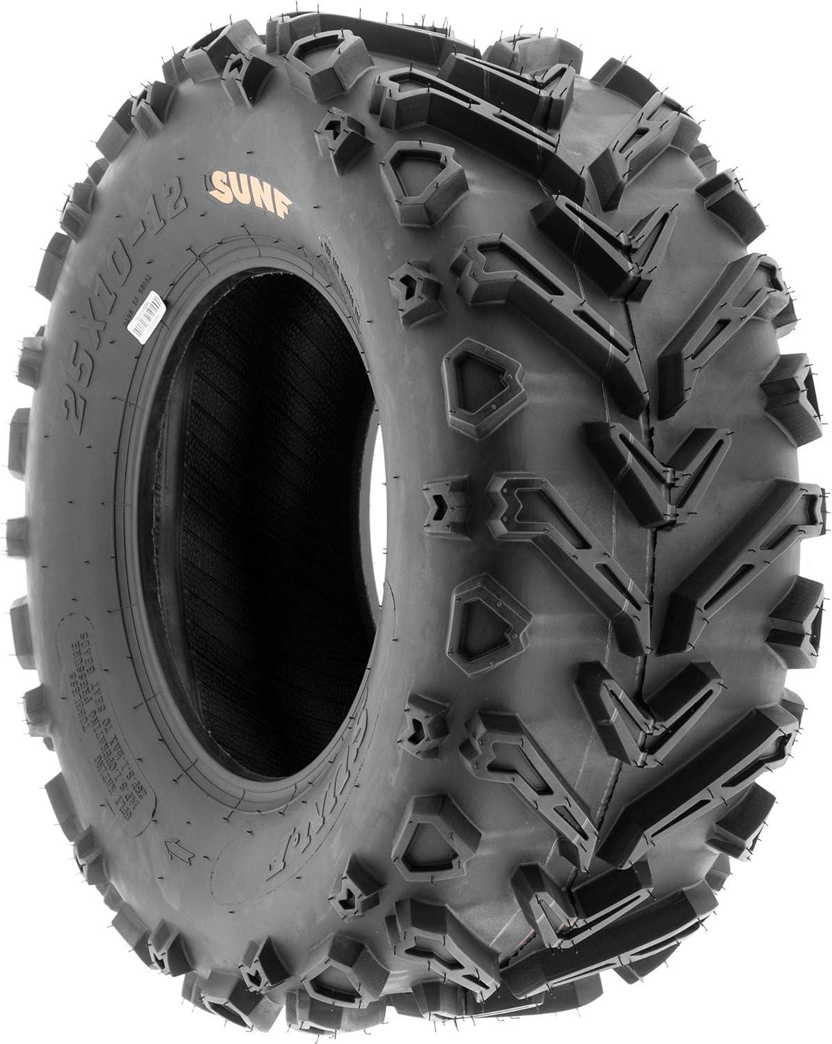 imageSunF 24x1012 ATV UTV Muddy Tire 24x10x12 Mud Hardpack 6 PR A041  PAIR of 2