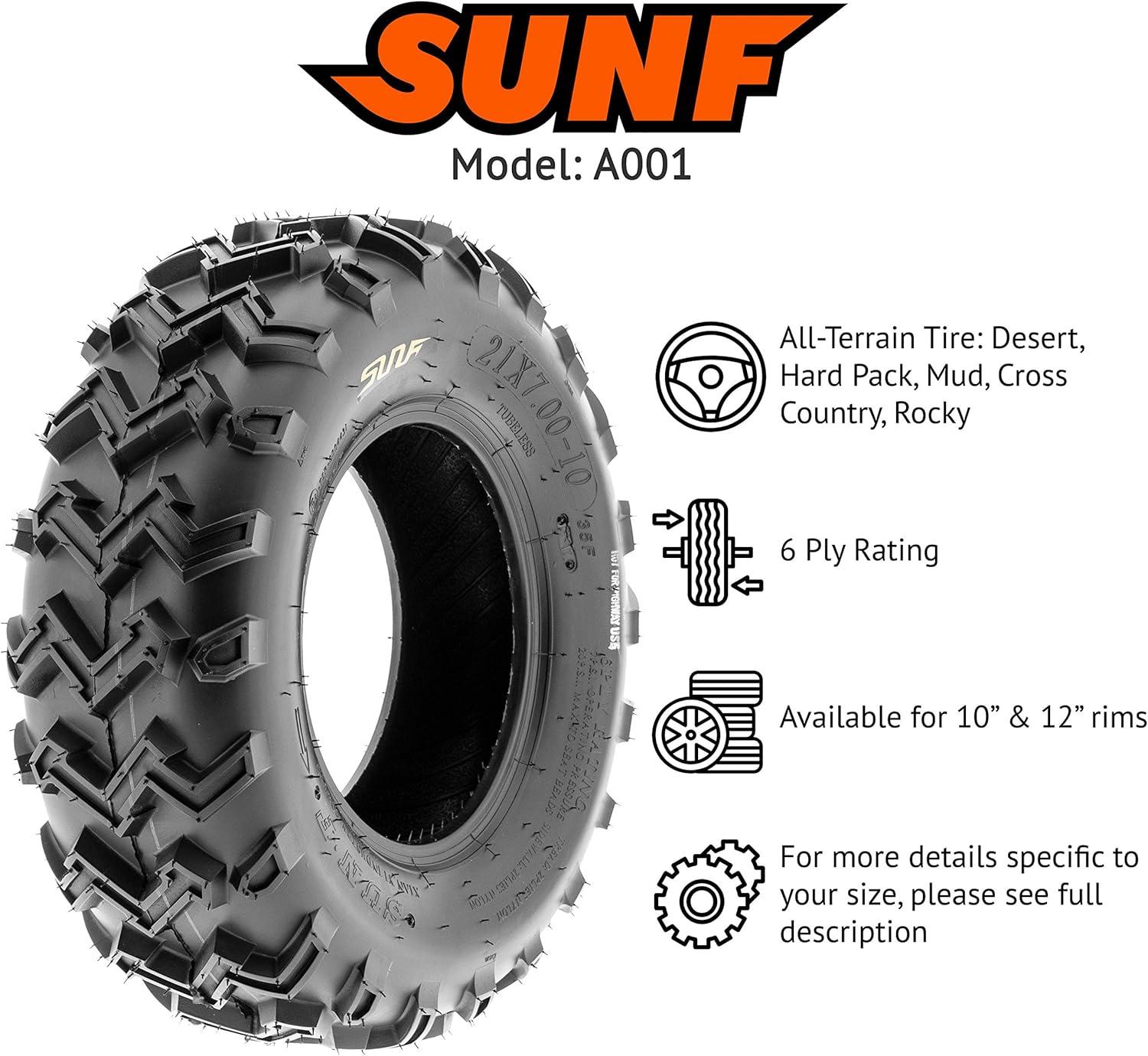 imageSunF 24x812 24x8x12 Mud Sand ATV UTV Muddy Sandy Tire 6 PR A001  SET of 4