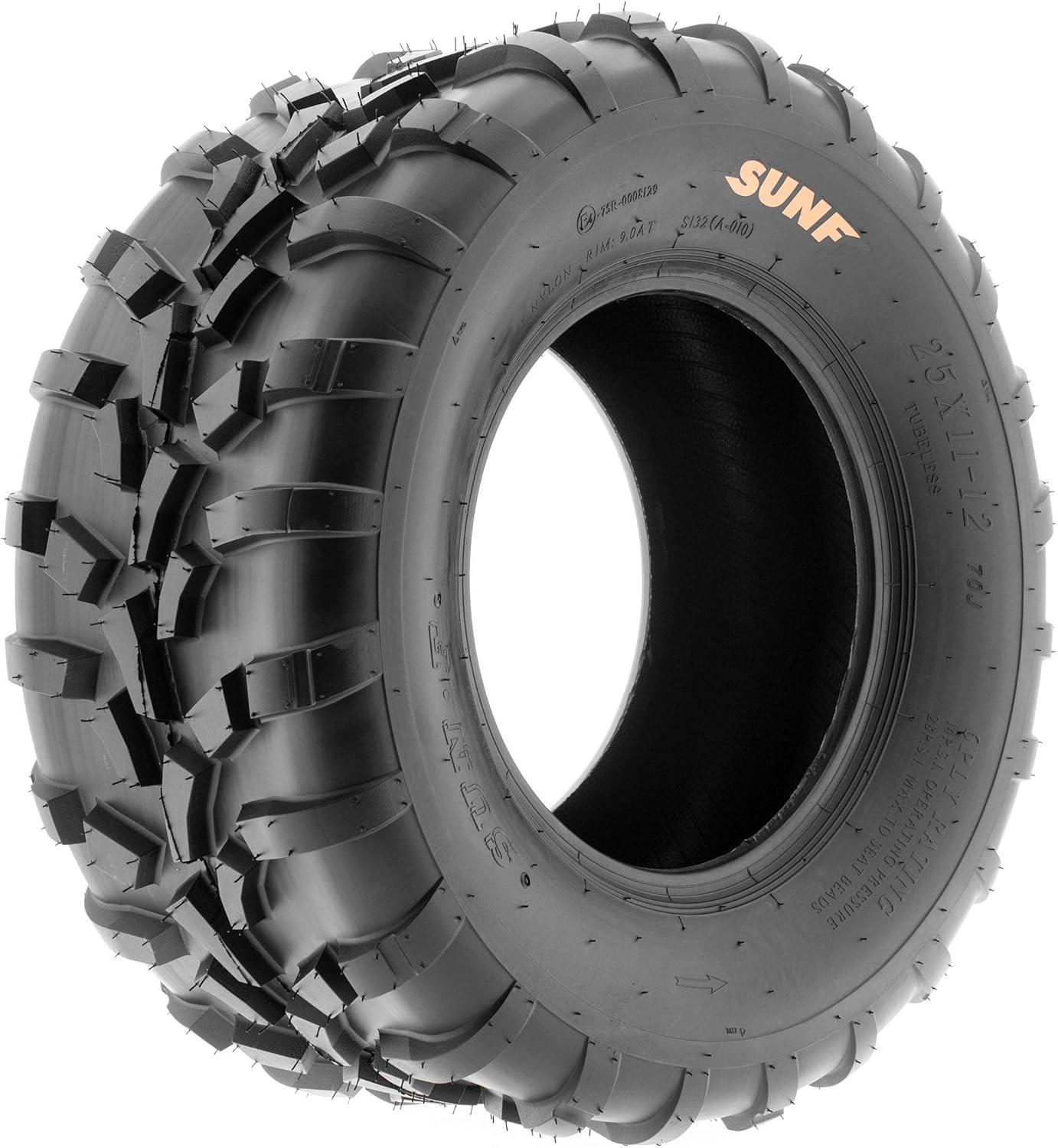 imageSunF 25x1112 ATV UTV Tire 25x11x12 Race Trail Sport 6 PR A010  PAIR of 2