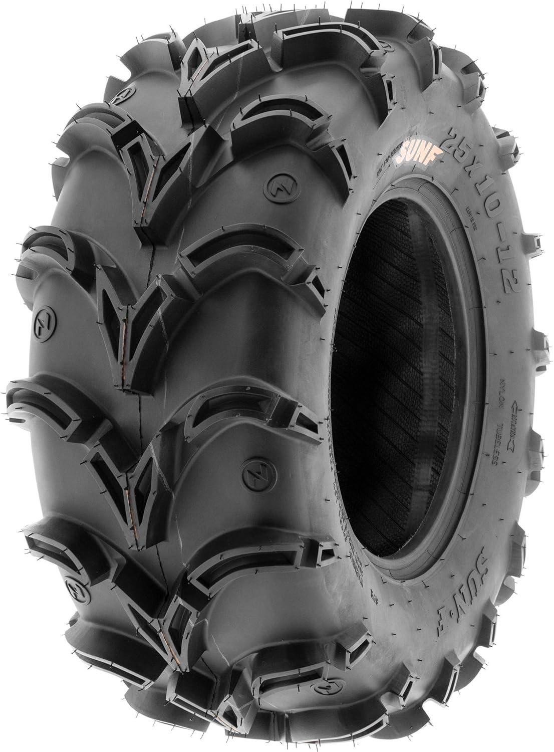 imageSunF 27x1212 ATV UTV Muddy Tire 27x12x12 Mud vshape 6 PR A050  PAIR of 2