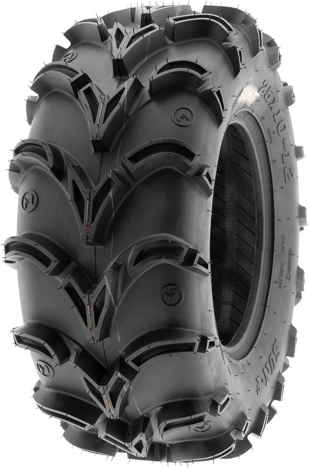 imageSunF 27x1212 ATV UTV Muddy Tire 27x12x12 Mud vshape 6 PR A050  PAIR of 2