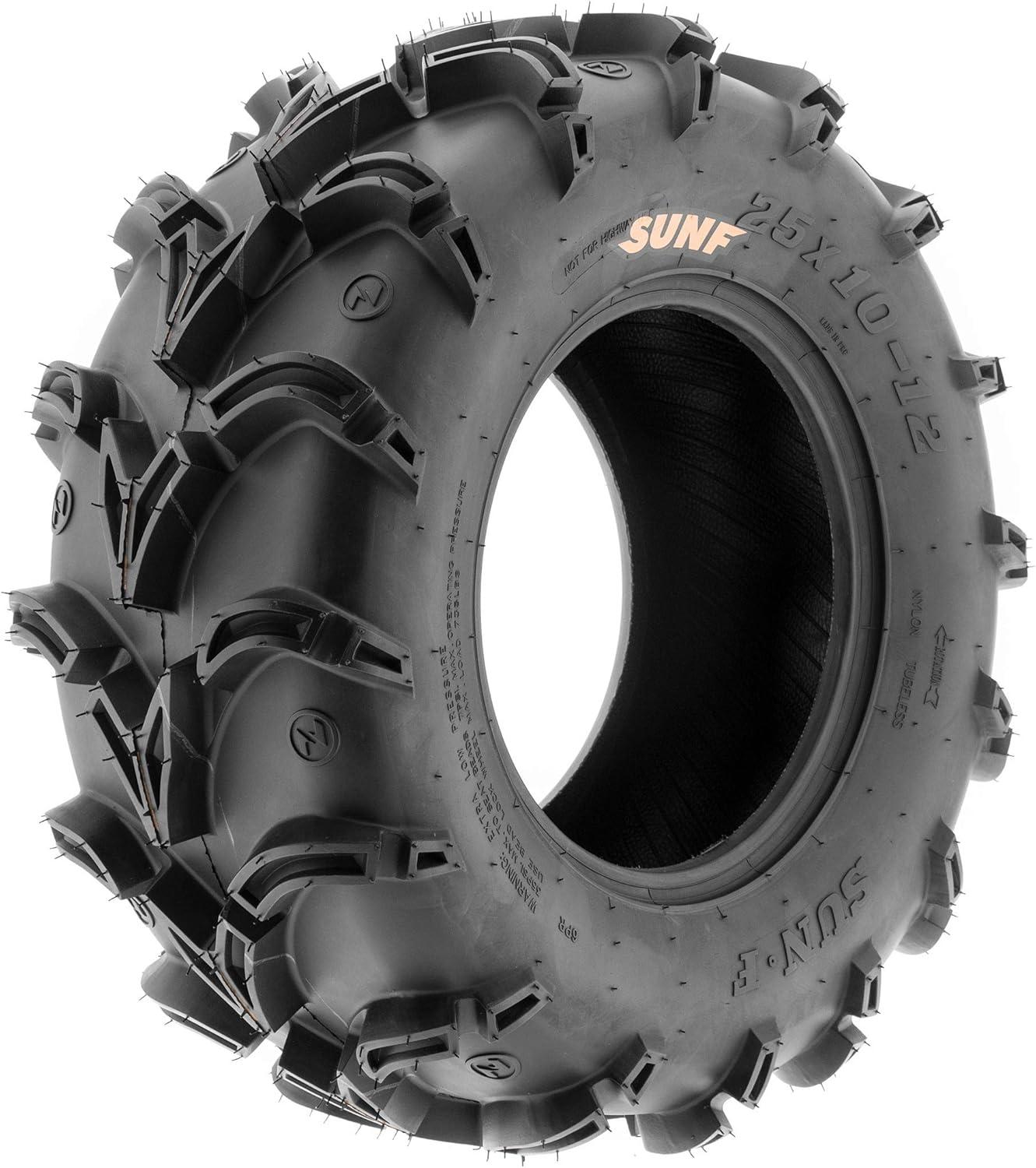 imageSunF 27x1212 ATV UTV Muddy Tire 27x12x12 Mud vshape 6 PR A050  PAIR of 2