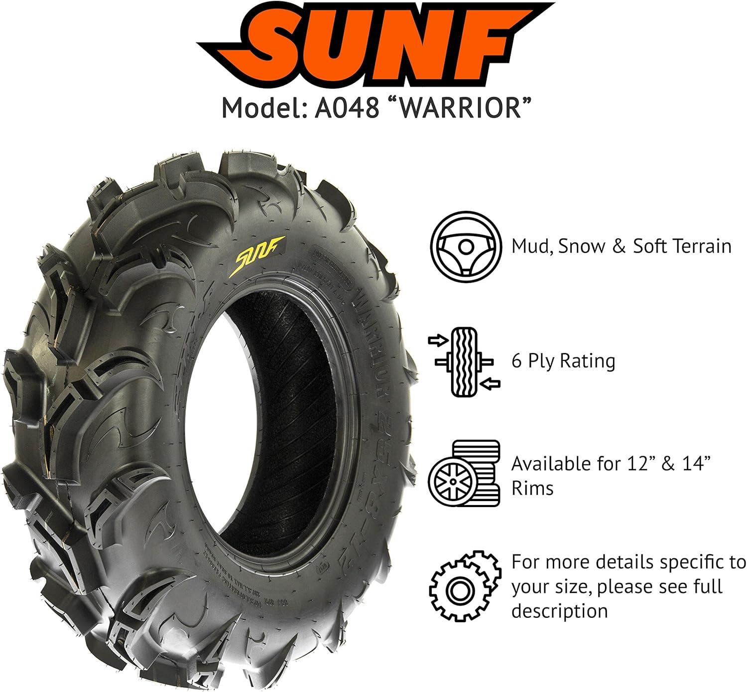 imageSunF 27x912 ATV UTV Muddy Tire 27x9x12 Mud vshape 6 PR A048  PAIR of 2
