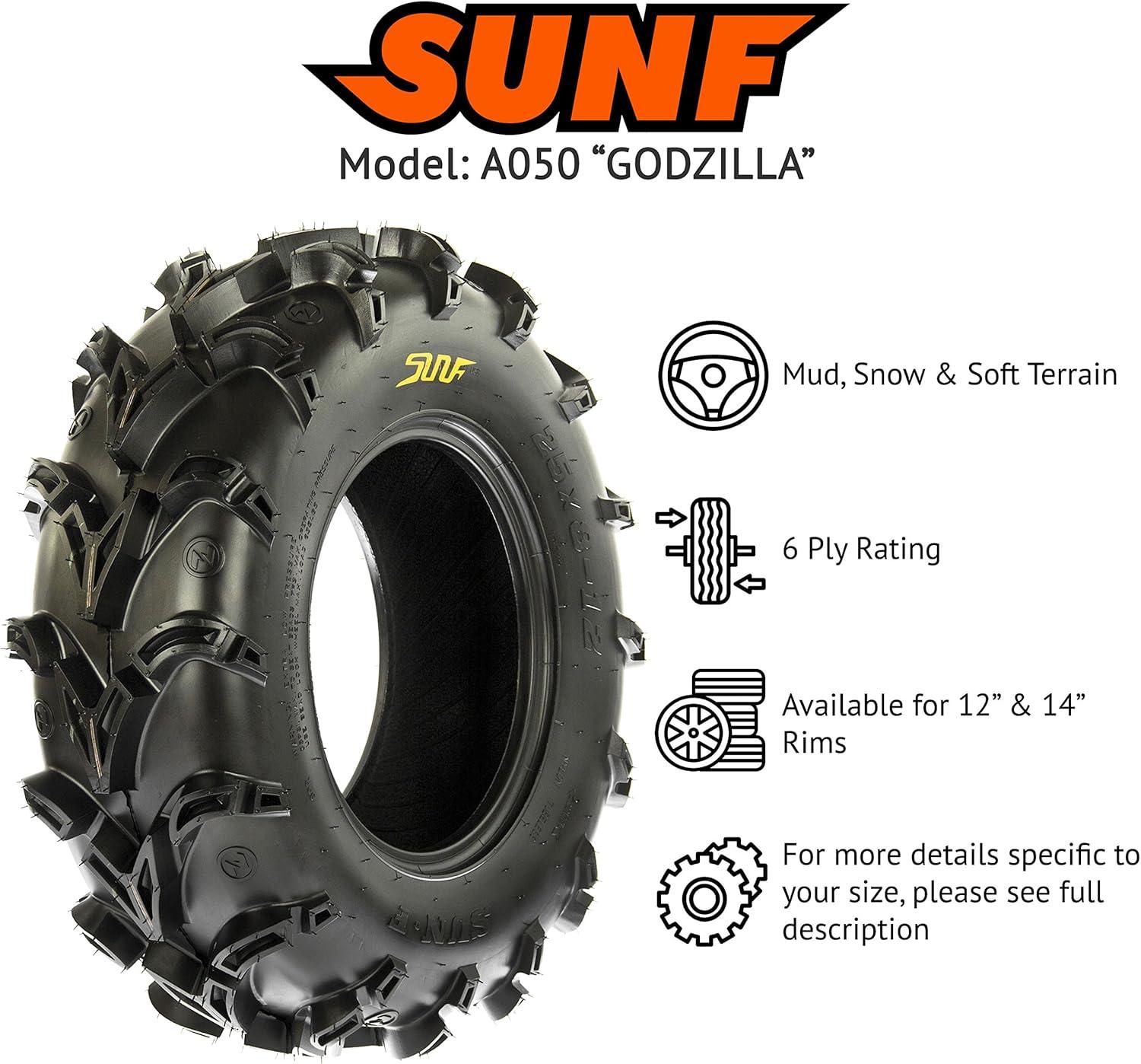 imageSunF 28x1212 28x12x12 Mud vshape ATV UTV Muddy Tire 6 PR Tubeless  A050