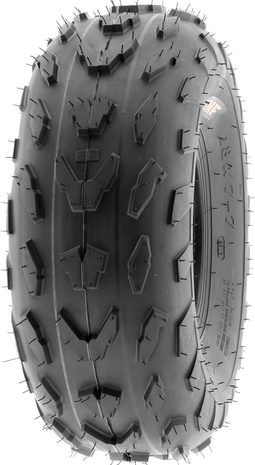 imageSunF A007 ATV GoKart Sport Tire 18x774 PR Directional Knobby Tread18x77