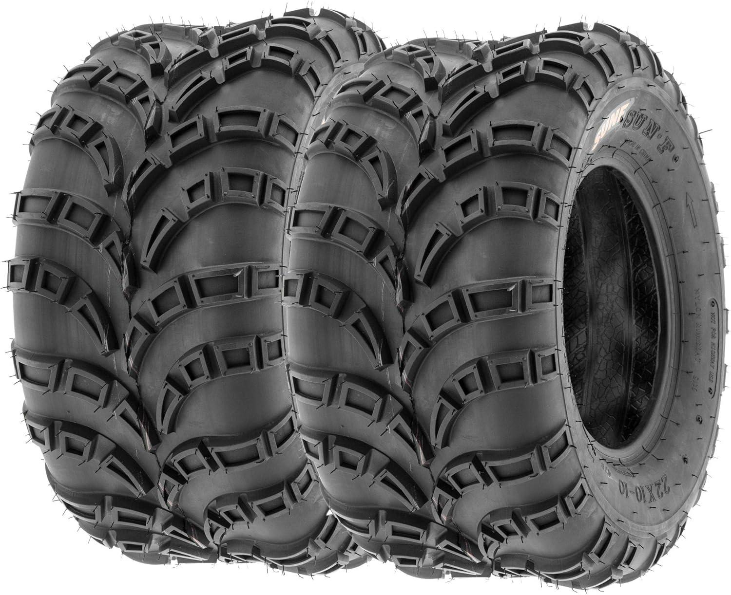 imageSunF A028 OffRoad ATV UTV Mud Tires 23x710 Front ampamp 23x1010 Rear 6 PR Tubeless Set of 4