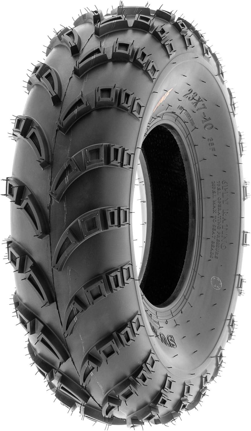 imageSunF A028 OffRoad ATV UTV Mud Tires 23x710 Front ampamp 23x1010 Rear 6 PR Tubeless Set of 4
