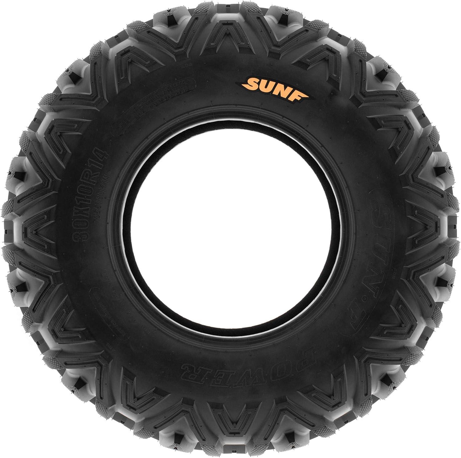 imageSunF A033 PowerI 27x914 ATV UTV Tire AllTerrain OffRoad 2307014 Tires 6 Ply Tubeless Set of 430x10R14  30x10R14